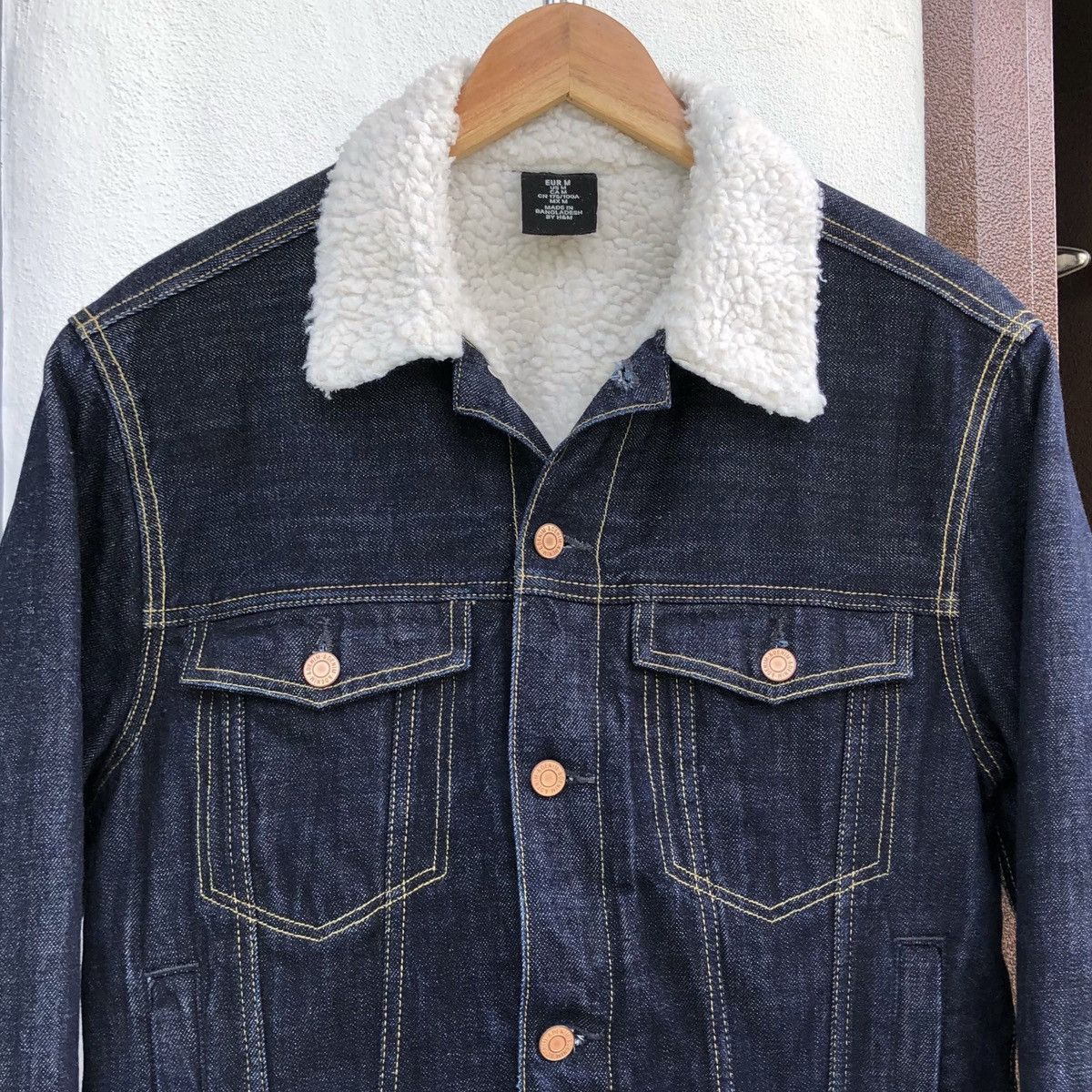 Japanese Brand H&M Sherpa Trucker Denim Jacket Size US M / EU 48-50 / 2 - 5 Thumbnail