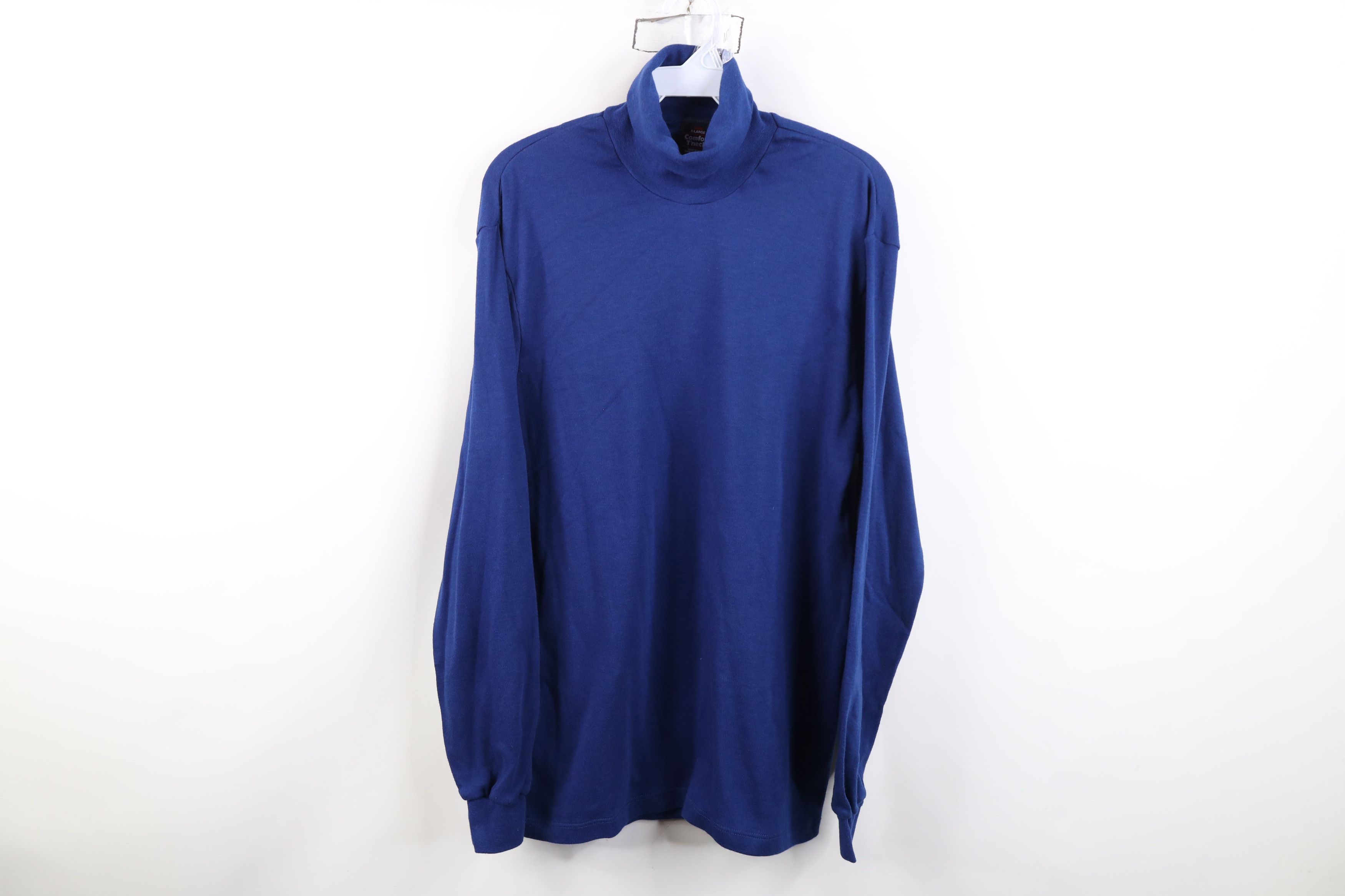 Vintage Vintage 90s Streetwear Thermal Turtleneck T-Shirt Blue USA Size US XL / EU 56 / 4 - 1 Thumbnail