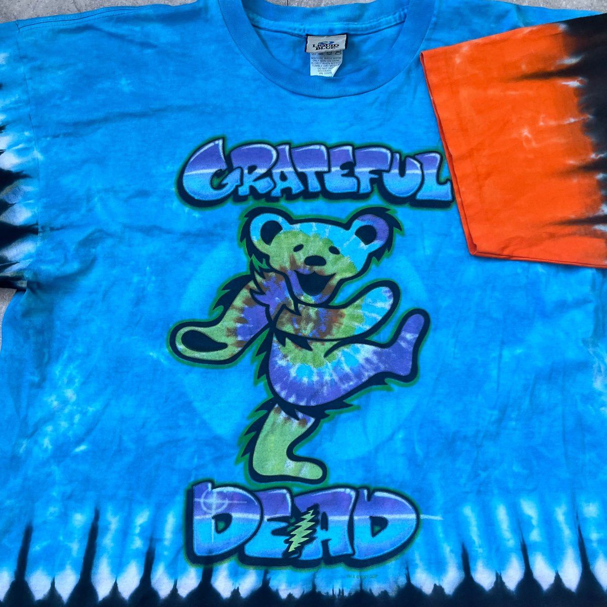 Liquid Blue Grateful Dead Tie Dye T-Shirt Orange Blue Bear Large Vintage Size US L / EU 52-54 / 3 - 3 Thumbnail