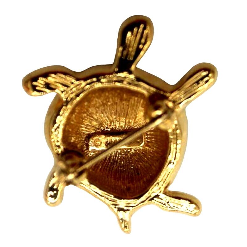 Monet Monet Rhinestone Turtle Brooch Pin Light Dark Green Goldtone Size ONE SIZE - 3 Thumbnail