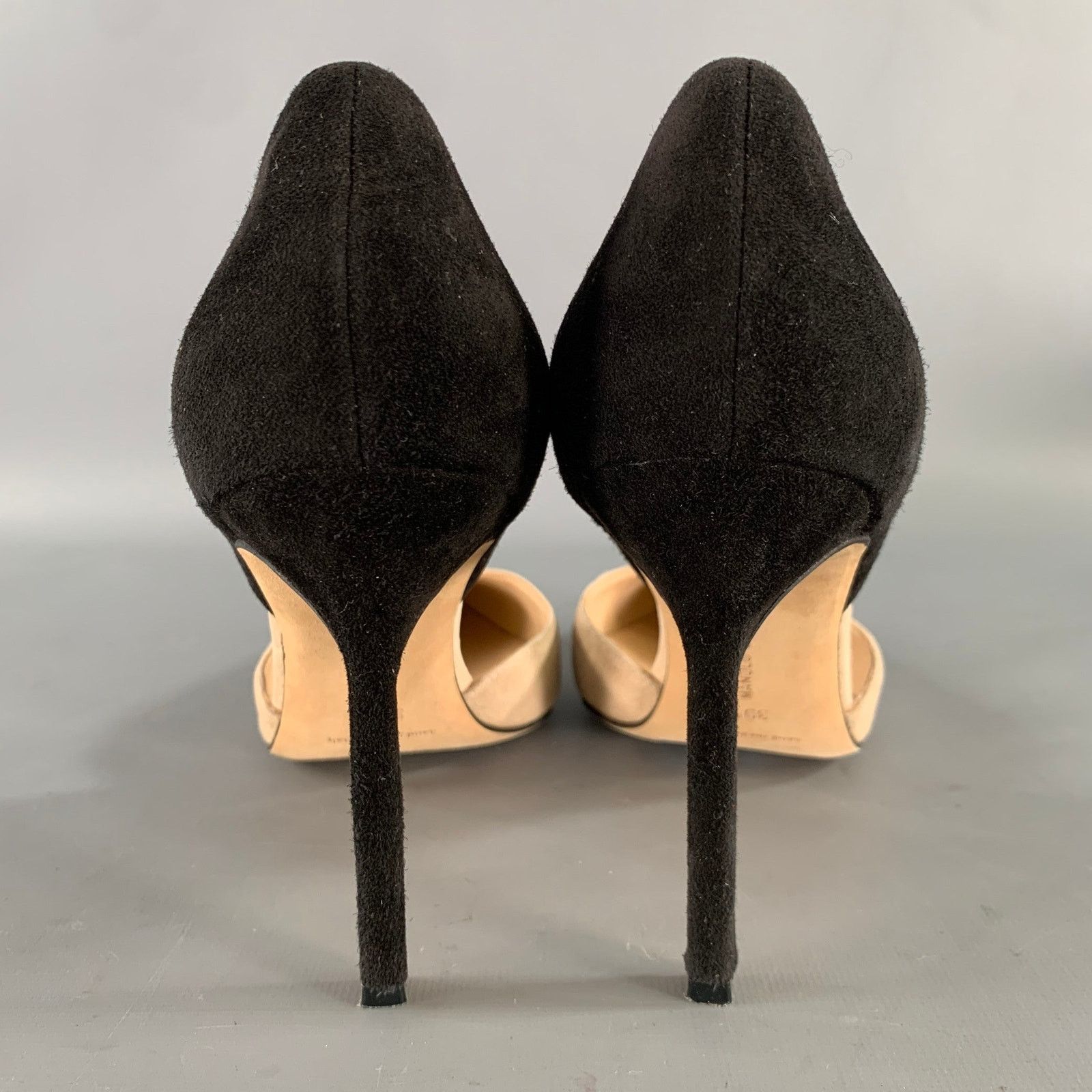 Manolo Blahnik MANOLO BLAHNIK 9.5 Tan Black Suede Pointed Toe Pumps Size US 9.5 / IT 39.5 - 3 Thumbnail