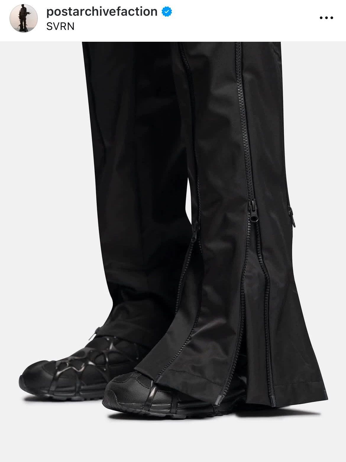 POST ARCHIVE FACTION (PAF) PAF 5.1 23FW Black Vertical Full-Zip Pants M Size US 32 / EU 48 - 3 Thumbnail