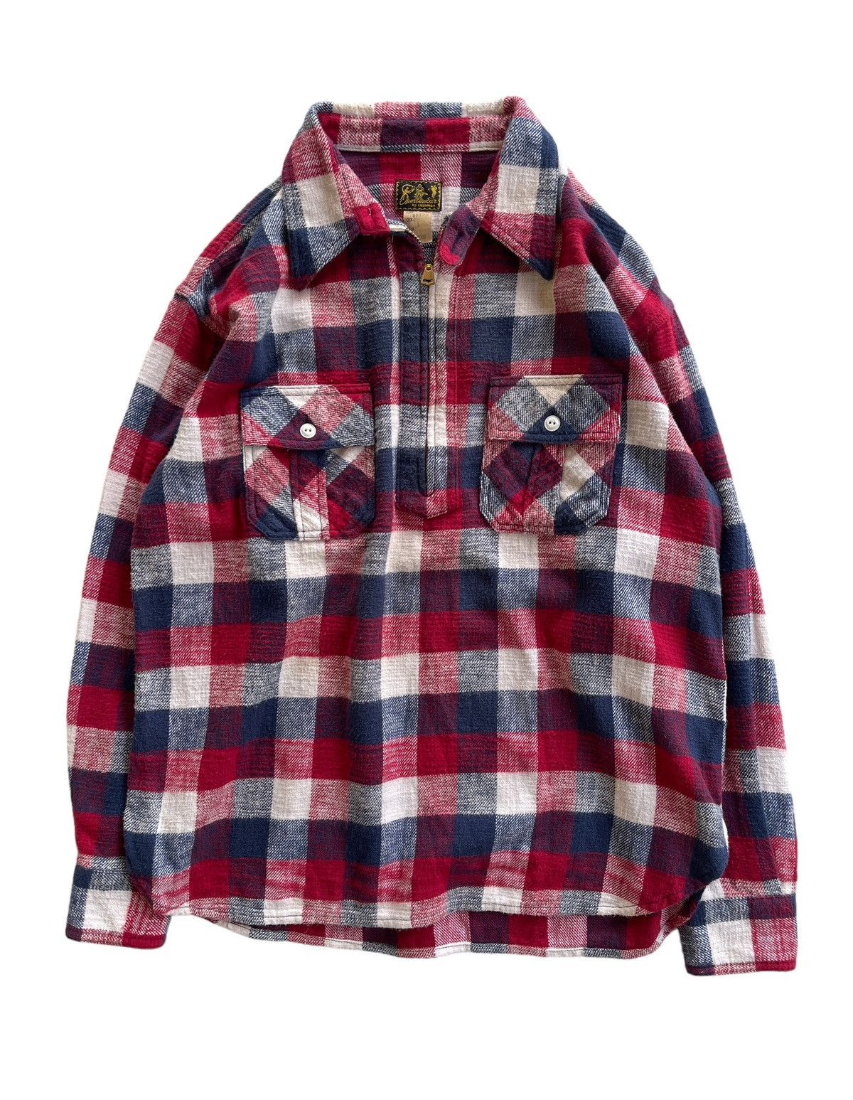 Cushman Vintage 30s Cushman Half Zipper Checked Shirt Size US L / EU 52-54 / 3 - 1 Thumbnail