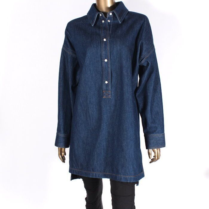 Gucci o1B3y1r0426 Embroidered Denim Shirt in Blue Size L / US 10 / IT 46 - 1 Thumbnail