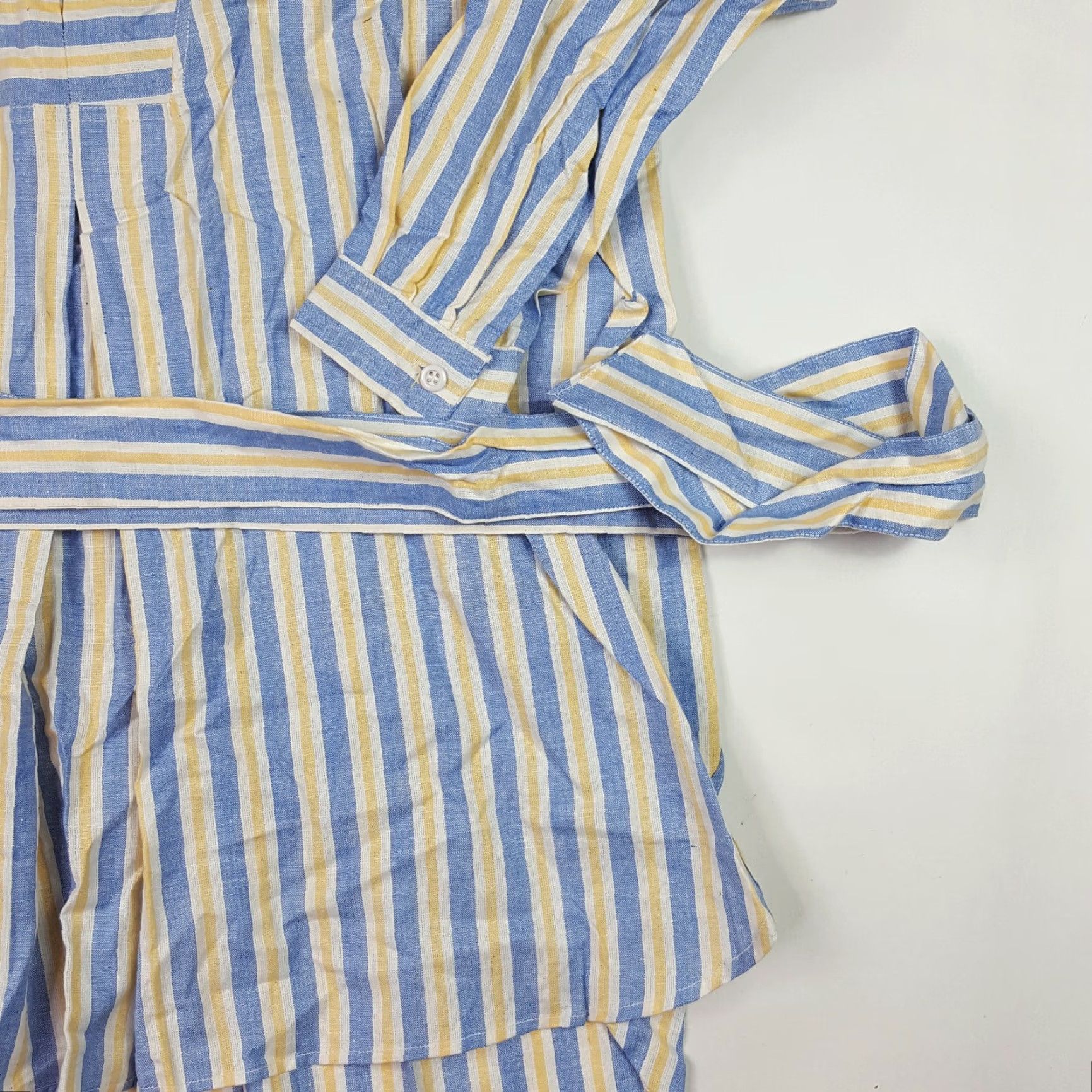 Etro VINTAGE Just Class Shirt Women Small Blue Striped Rolled Collar Blouse 80s Retro Casual Womens Size S / US 4 / IT 40 - 4 Thumbnail