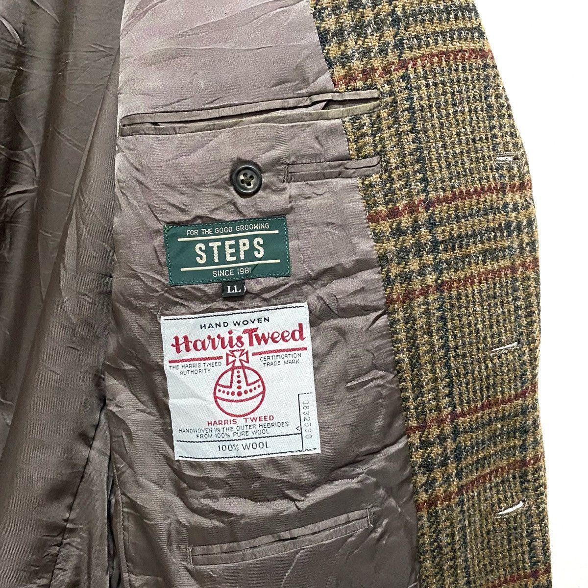 Harris Tweed Vintage HARRIS TWEED Wool Jacket Novacheck Harringbone Size 44L - 7 Thumbnail