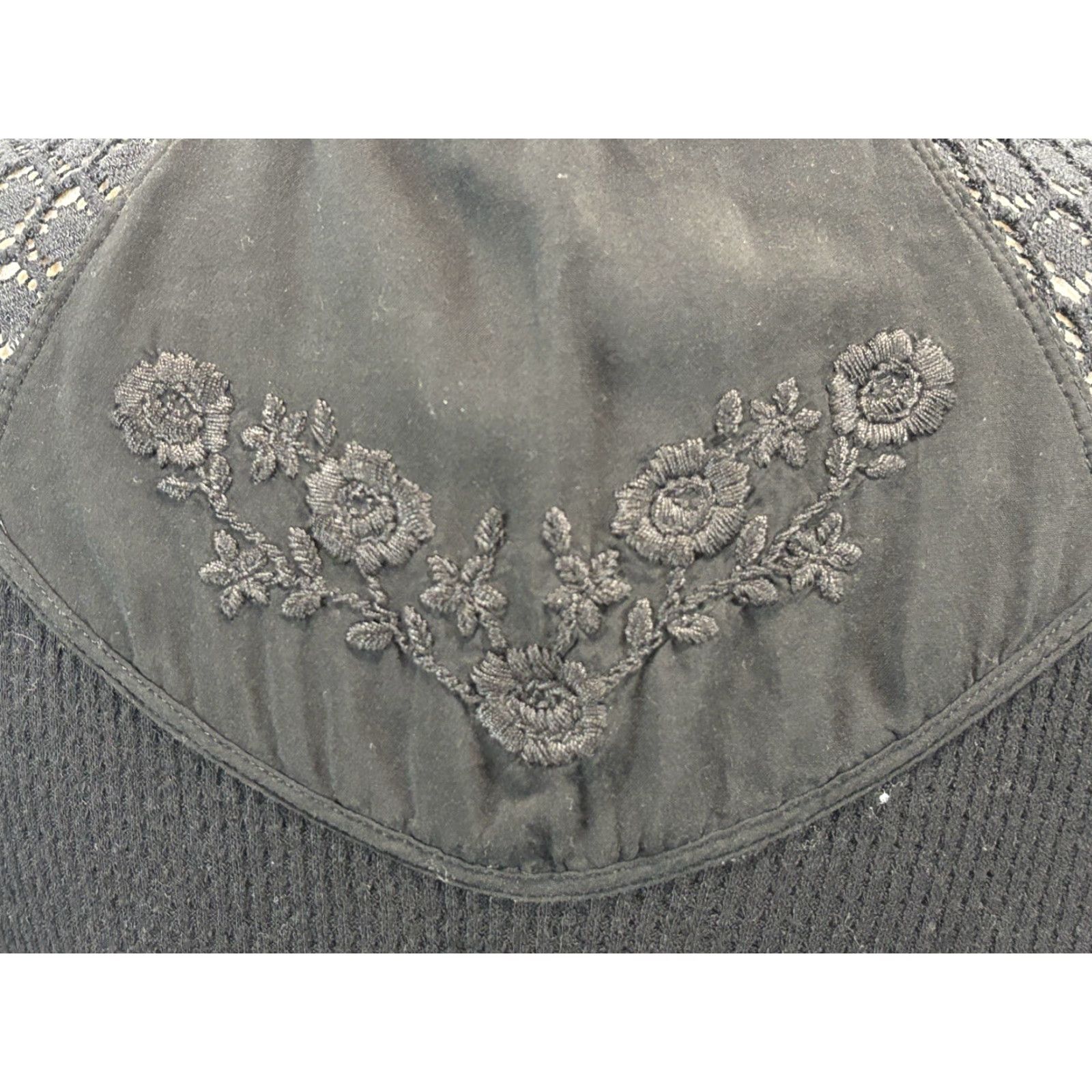 Free People Free People Blouse Shirt L Black Crochet Top Floral Embroidered Balloon Sleeve Round Neck Pullover Bohemian Sheer Size L / US 10 / IT 46 - 6 Thumbnail