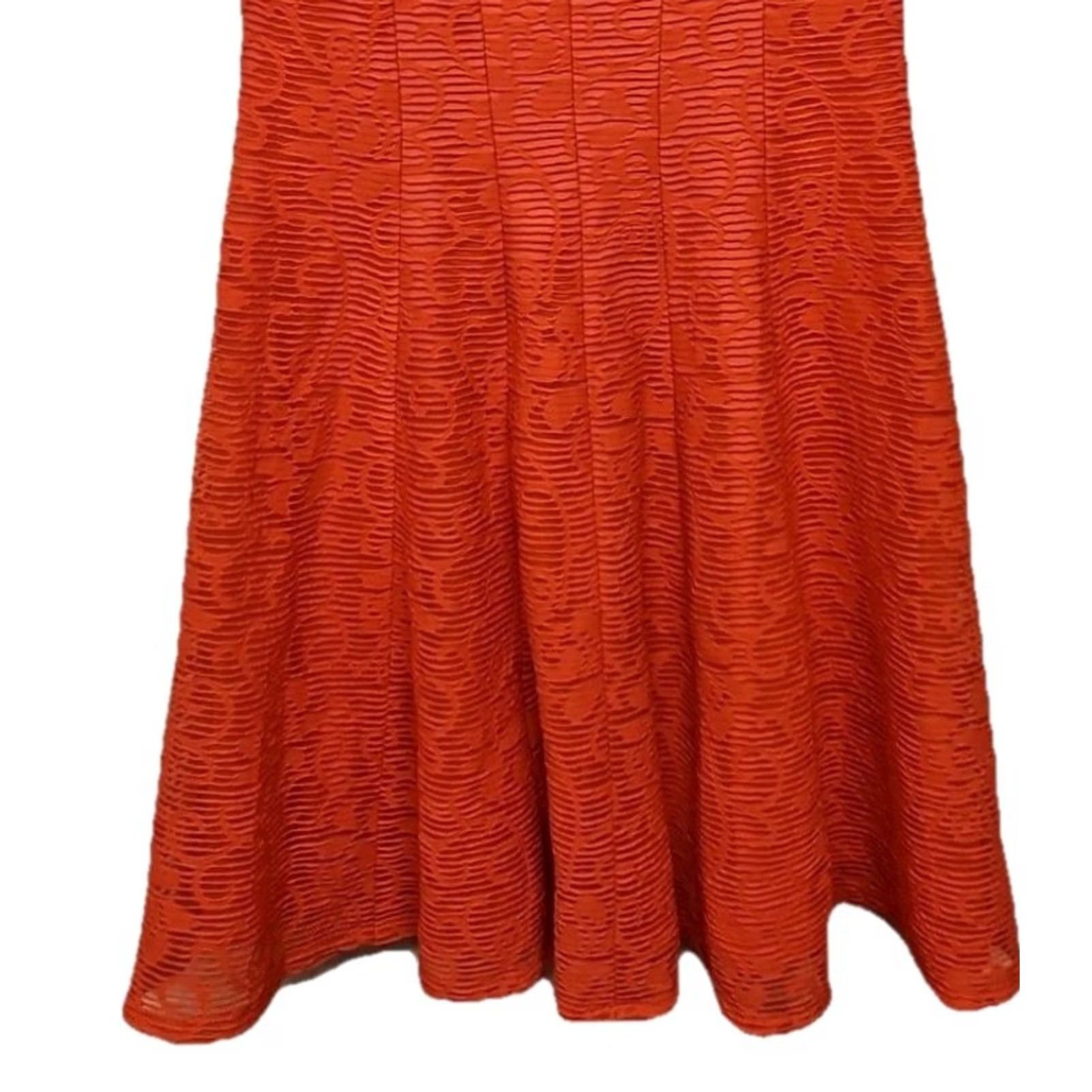 Vintage Dressbarn Orange Lace Sleeveless Fit & Flare Dress Women’s Size 8 Cocktail Party Size M / US 6-8 / IT 42-44 - 3 Thumbnail