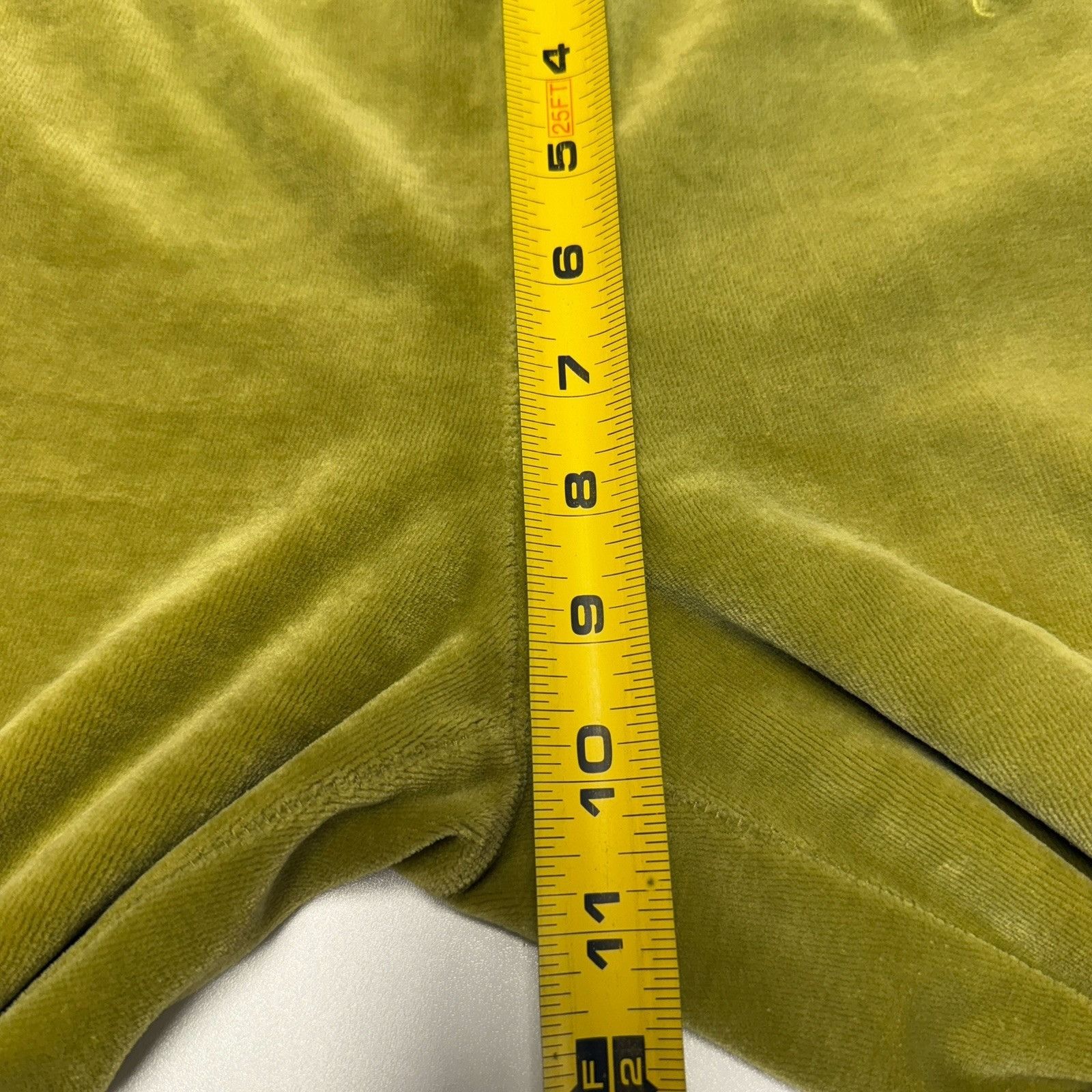 Bcbgmaxazria Vintage BCBG Pants Womens Size PL Olive Yellow Velour Embroi Size 31" - 15 Thumbnail
