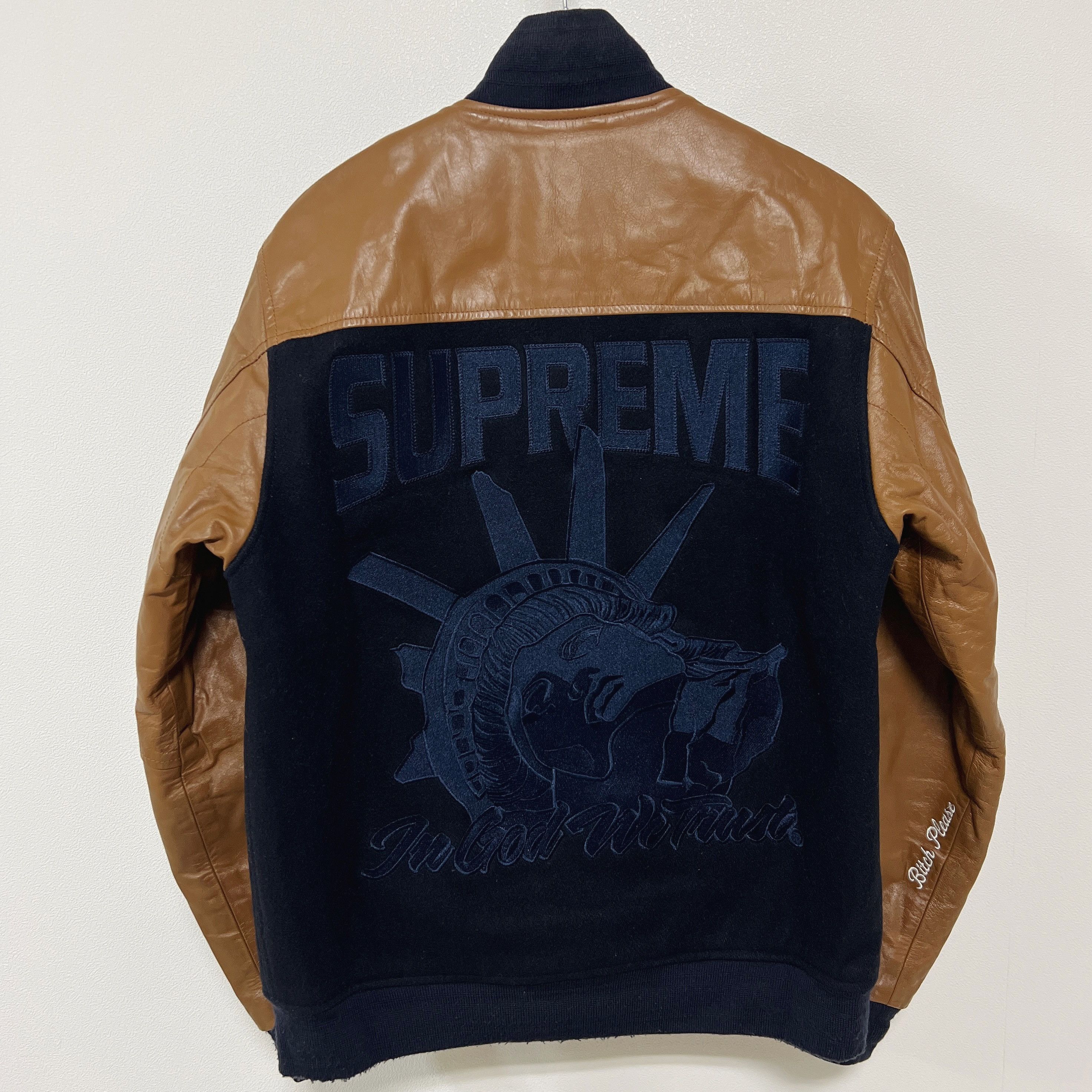 Supreme NEW Supreme Pebbled Leather Varsity Jacket - Rainbow | Grailed