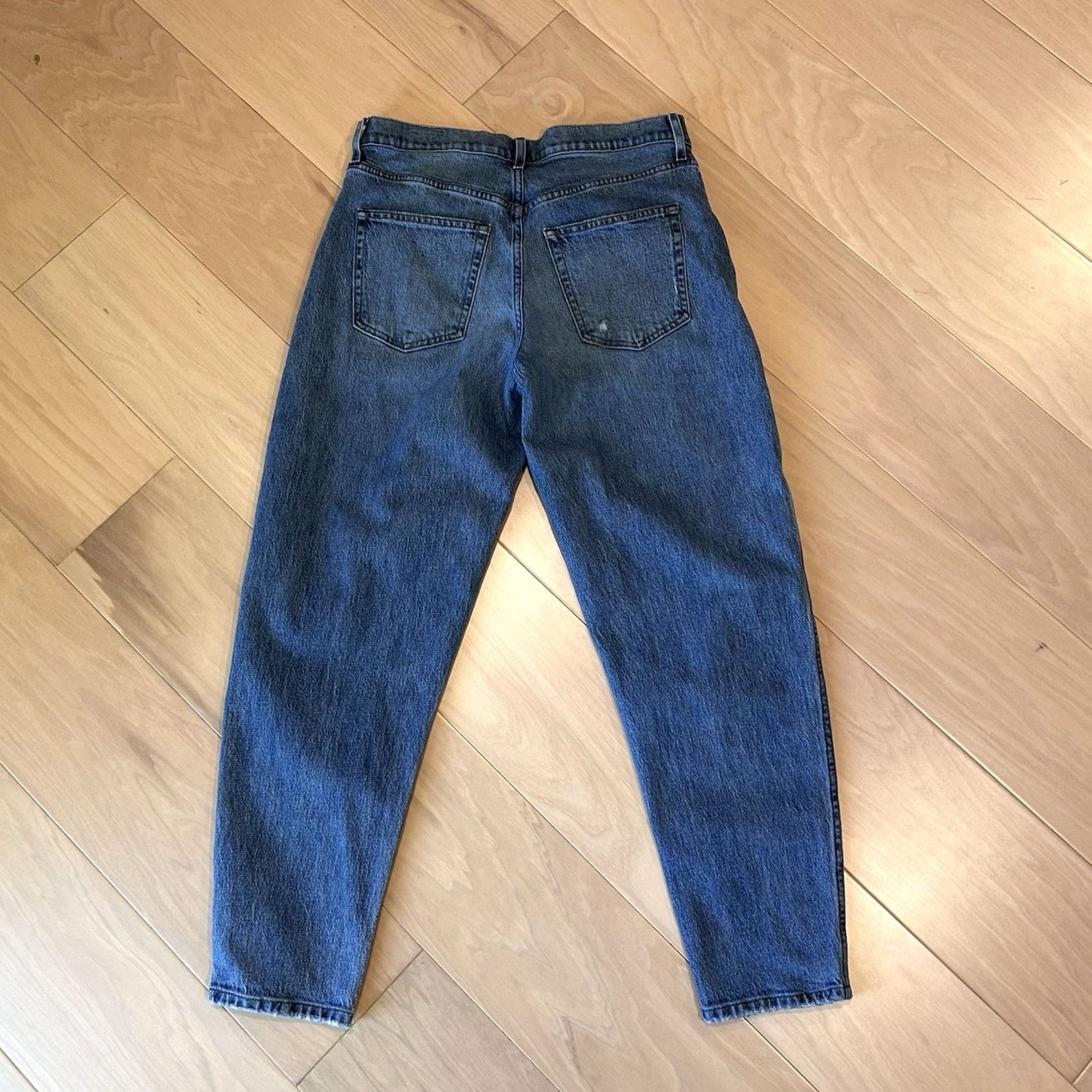 AYR VINTAGE AYR The Couch Slouch Denim Blue Jean Women 32x30 Jeans 5-Pocket Belt Loops High Rise Solid Denim USA Bohemian Modern Straight Womens Size 24" / US 00 / IT 34 - 3 Thumbnail