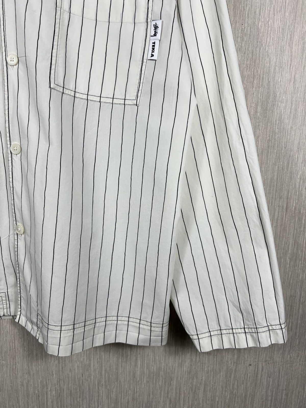 Stussy × Tekla Stussy x Tekla striped pajama button up pocket organic shirt Size US L / EU 52-54 / 3 - 5 Thumbnail