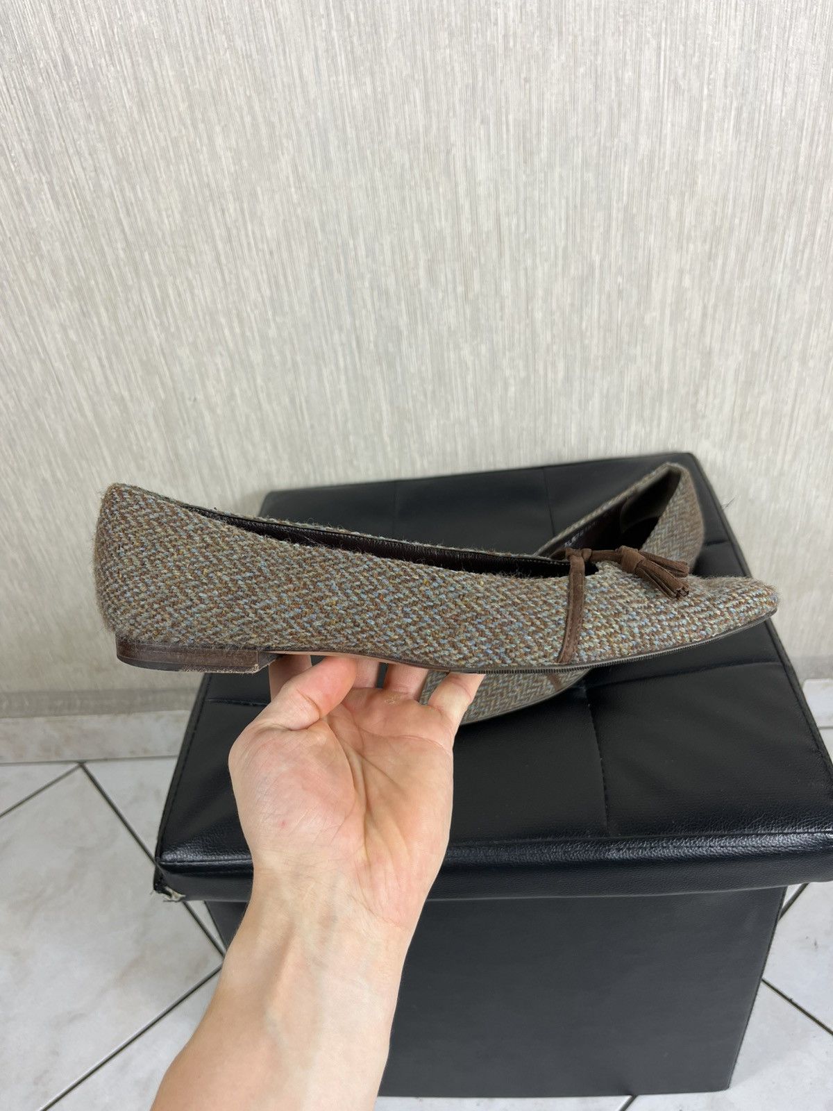 Harris Tweed × Ralph Lauren × Vintage Vintage Ralph Lauren wool Harris Tweed flats y2k ballerinas Size US 9 / IT 39 - 4 Thumbnail