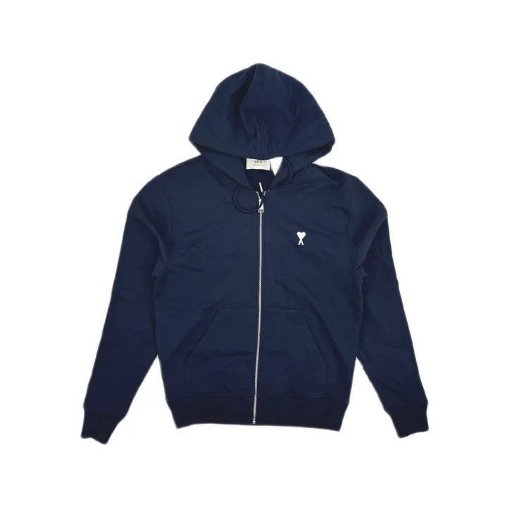 AMI AMIPARIS Blue Heart Embroidery Zip Hoodie -2507 Size US S / EU 44-46 / 1 - 2 Thumbnail