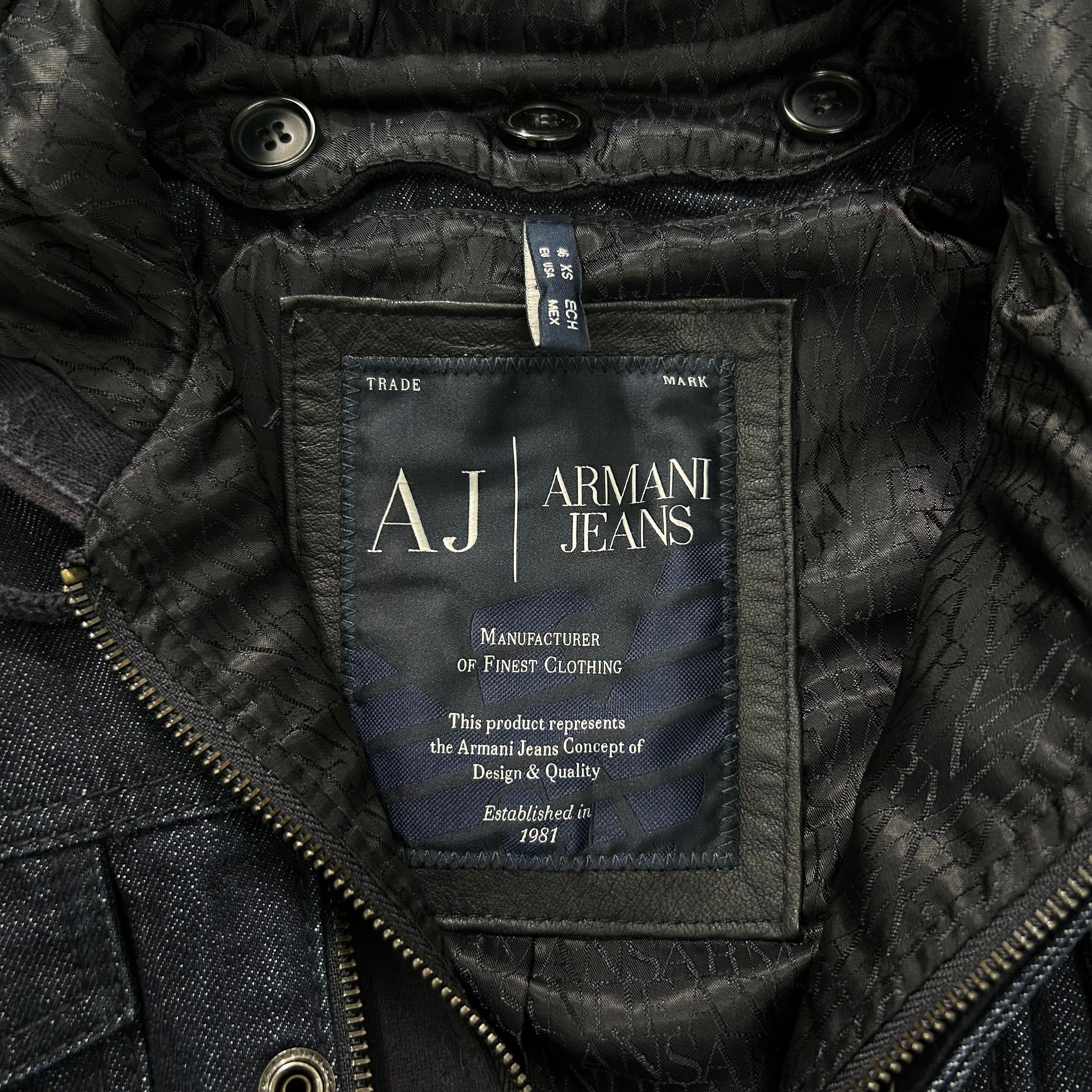 Armani Armani Jeans Double Layer Dark Blue Denim Jacket Size US XS / EU 42 / 0 - 4 Thumbnail