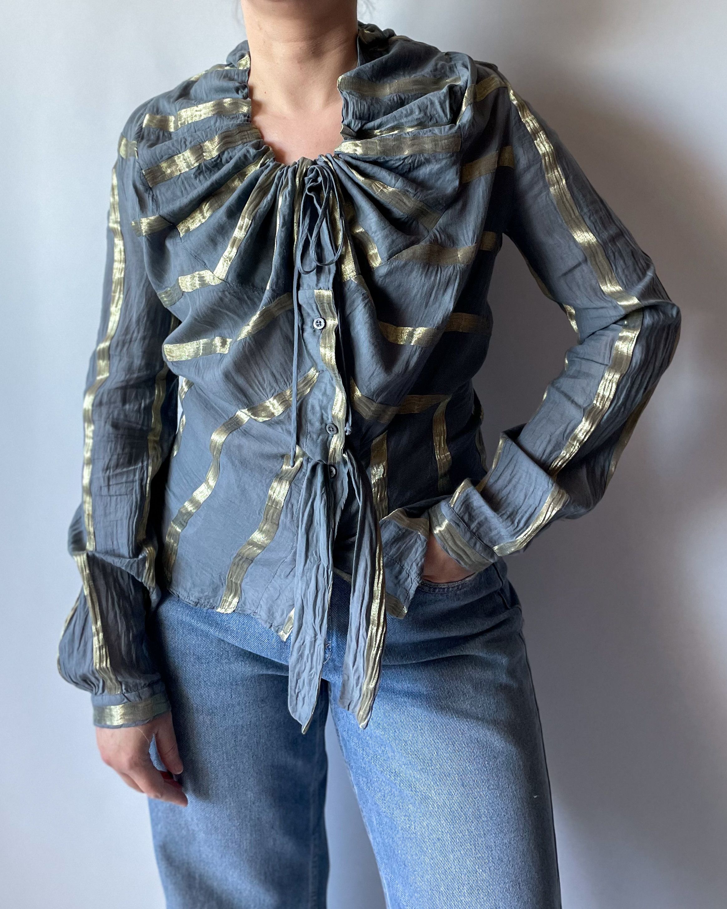 Vivienne Westwood Vintage Vivienne Westwood Anglomania Draped Blouse Size L / US 10 / IT 46 - 1 Thumbnail