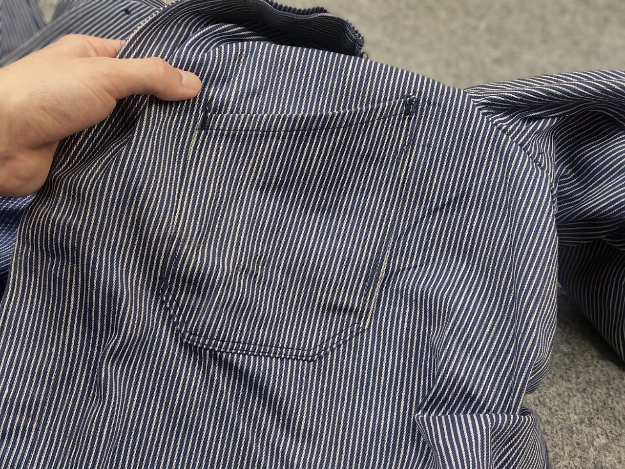 Vintage Vintage 60's French sanforized work striped Chore Jacket Size US L / EU 52-54 / 3 - 16 Thumbnail