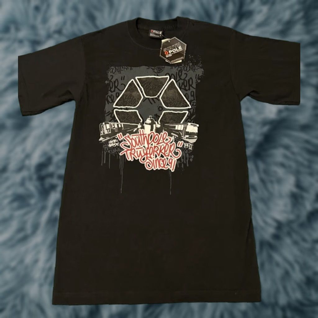Southpole VINTAGE Southpole Graffiti Hip Hop Logo VTG Shirt Mens M Black Short Sleeve 90s Y2K Logo New Tags Size US M / EU 48-50 / 2 - 1 Thumbnail