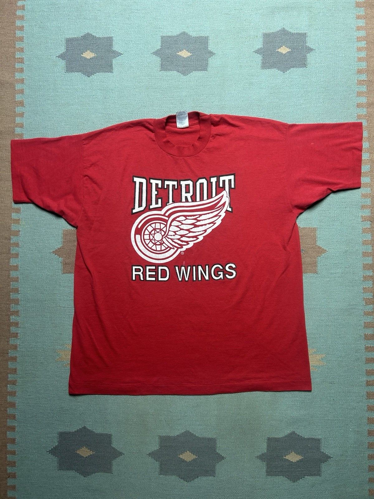 Vintage Vtg 90s t shirt Detroit red wings hockey NHL big logo XXL Size US XXL / EU 58 / 5 - 1 Thumbnail