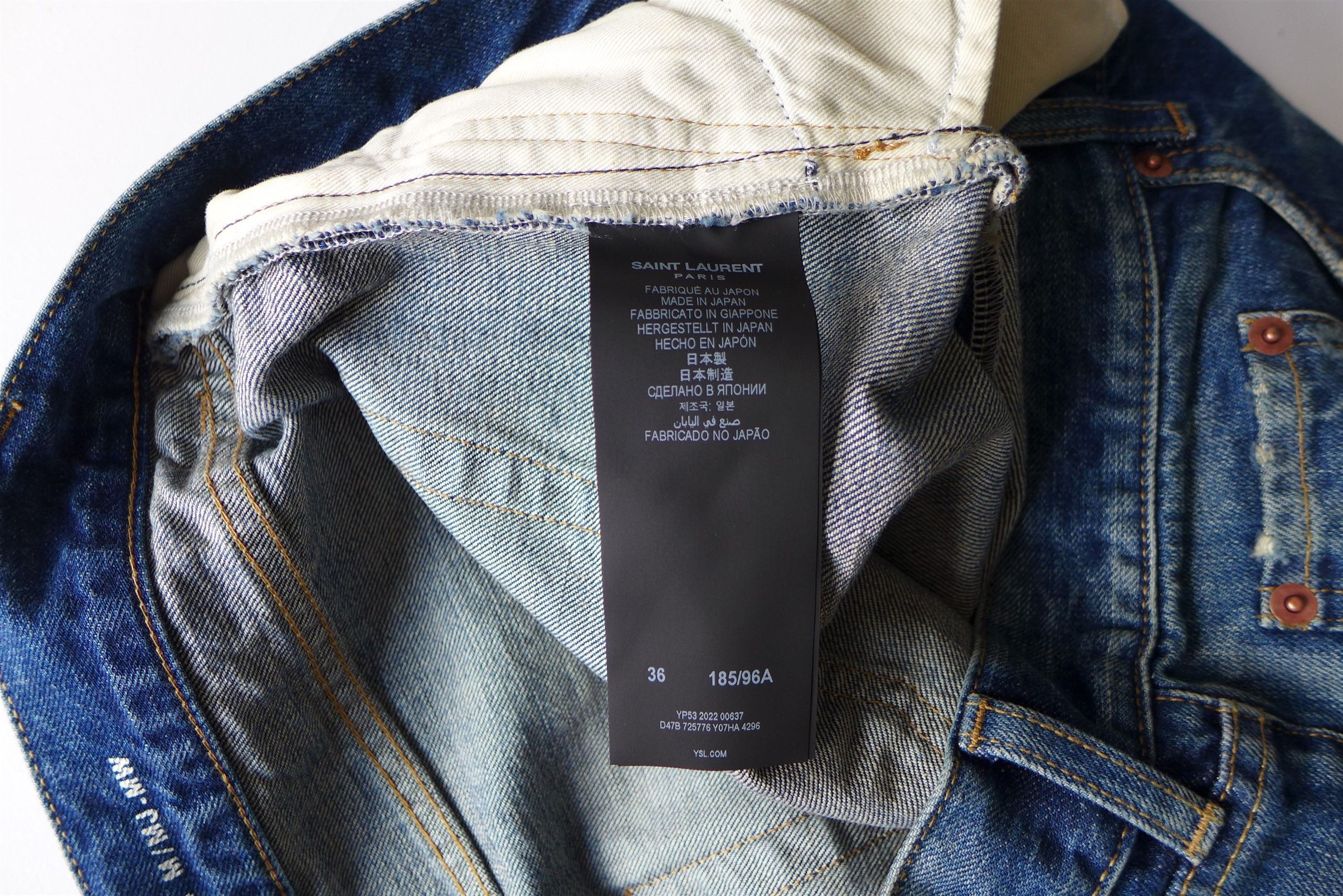 Saint Laurent Paris Saint Laurent D34 Mick Jeans -- Authentic Vintage Blue Denim Size US 36 / EU 52 - 16 Thumbnail