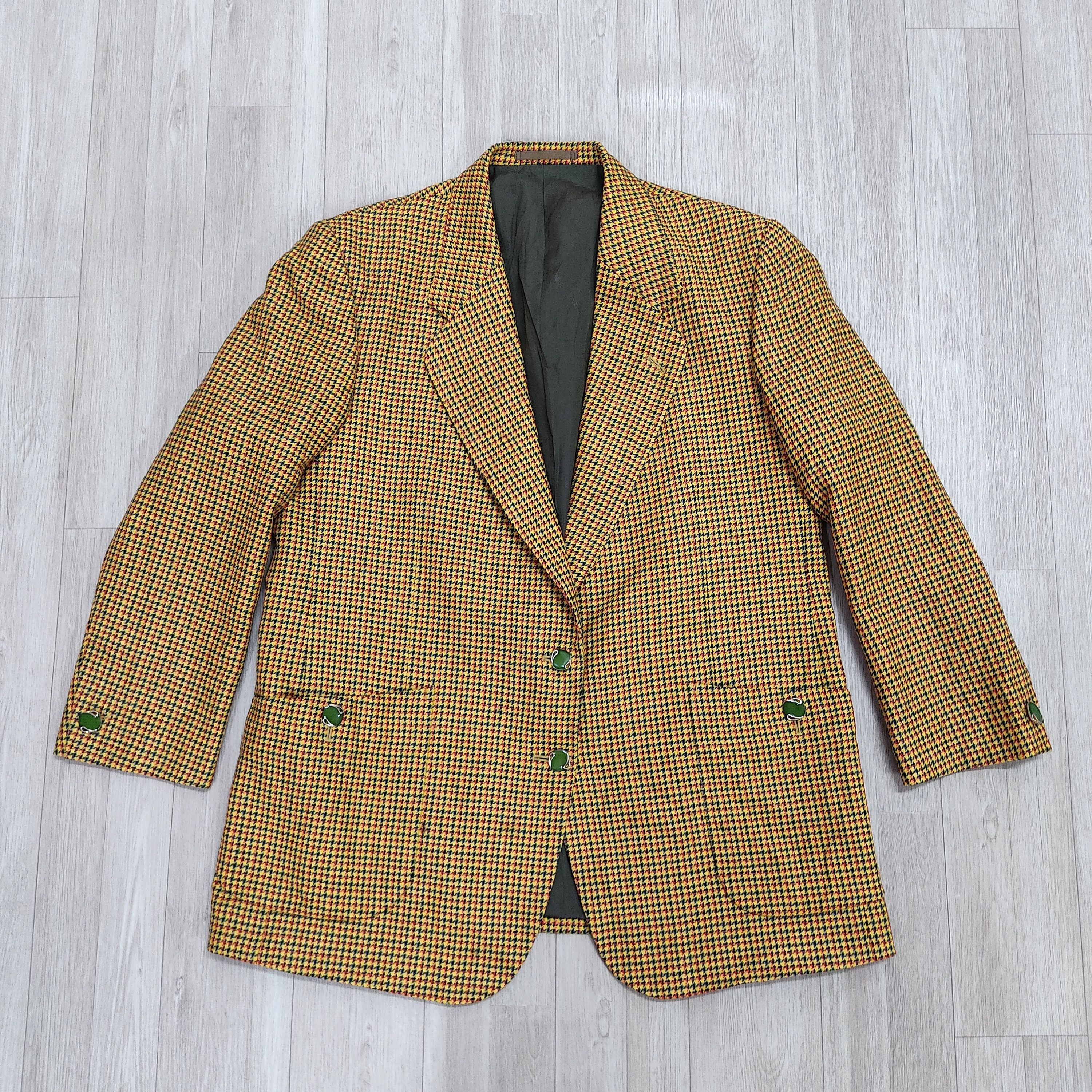 ENRICO COVERI Classic Plaid Wool Blazer Jacket