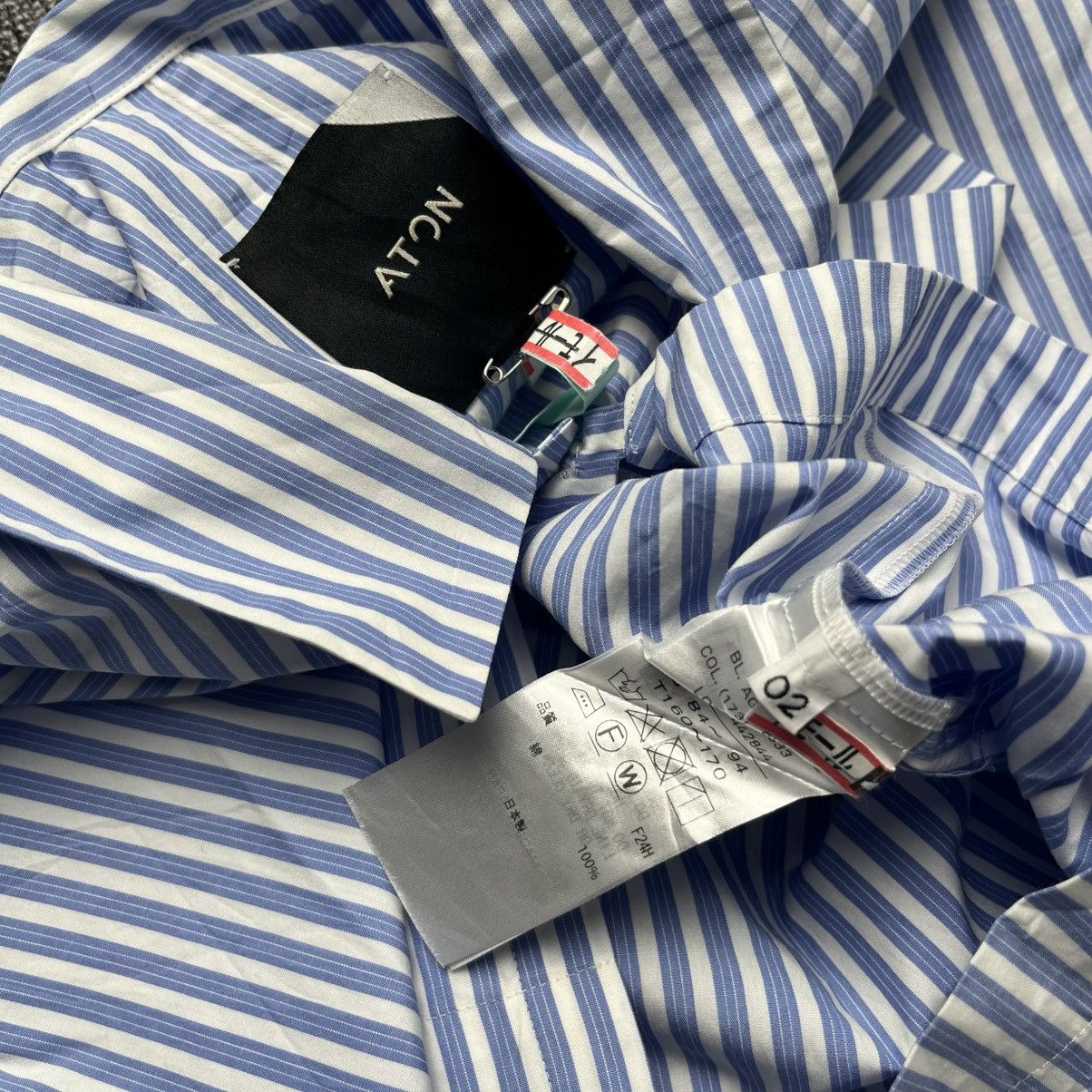 ATON aton japanese boxy cut stripe button up shirt Size US M / EU 48-50 / 2 - 3 Thumbnail