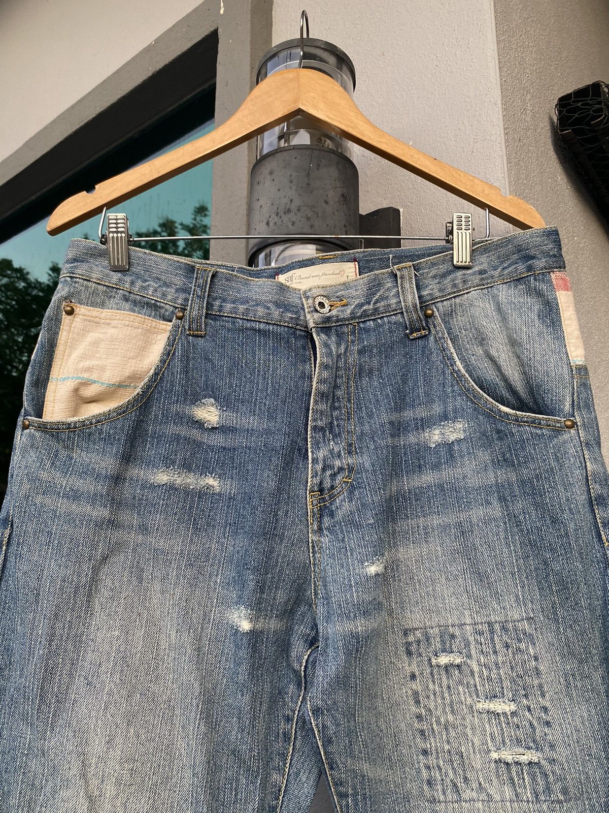 Japanese Brand × Vintage Vintage Sashiko Denim nice design Size US 35 - 4 Thumbnail