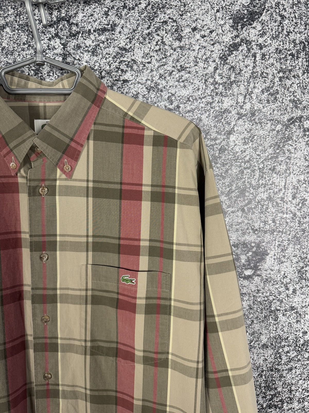Lacoste Lacoste Long Sleeve Plaid Shirt Button Up Vintage Size 43 Size US XL / EU 56 / 4 - 2 Thumbnail