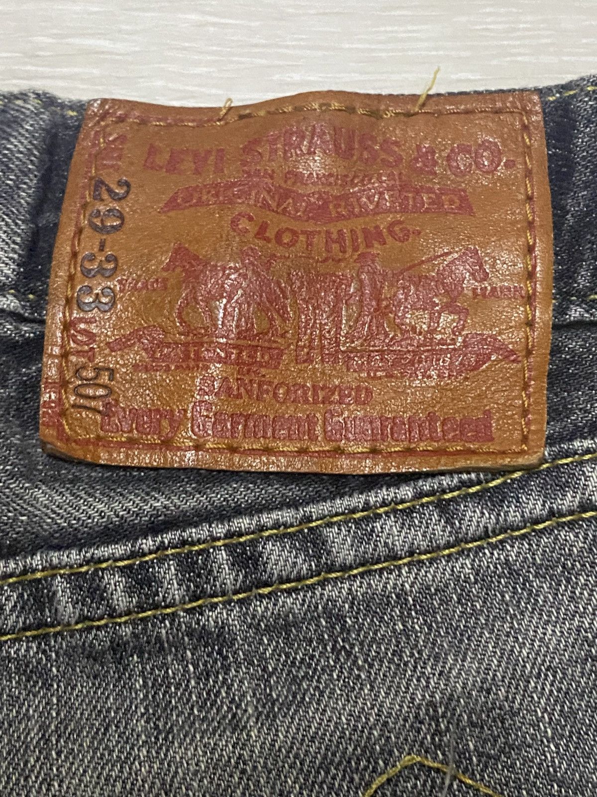 Levi's Vtg Levis 507 Y2K Sanforized Black Distressed Flare Jeans Size US 30 / EU 46 - 15 Thumbnail