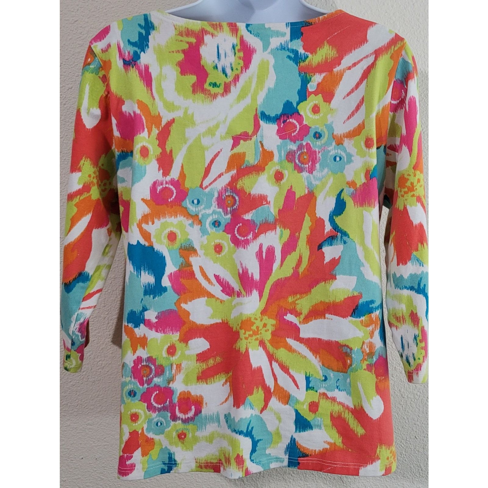 Other Ruby Rd. White Multi Color Abstract Top Small Rhinestones Size S / US 4 / IT 40 - 3 Thumbnail