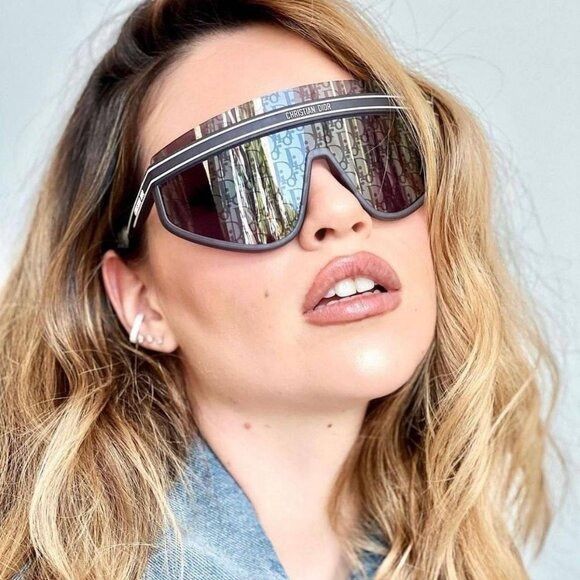Dior Dior DIORCLUB M2U 31B8 Sunglasses Matte Navy Blue Shield Size ONE SIZE - 3 Thumbnail