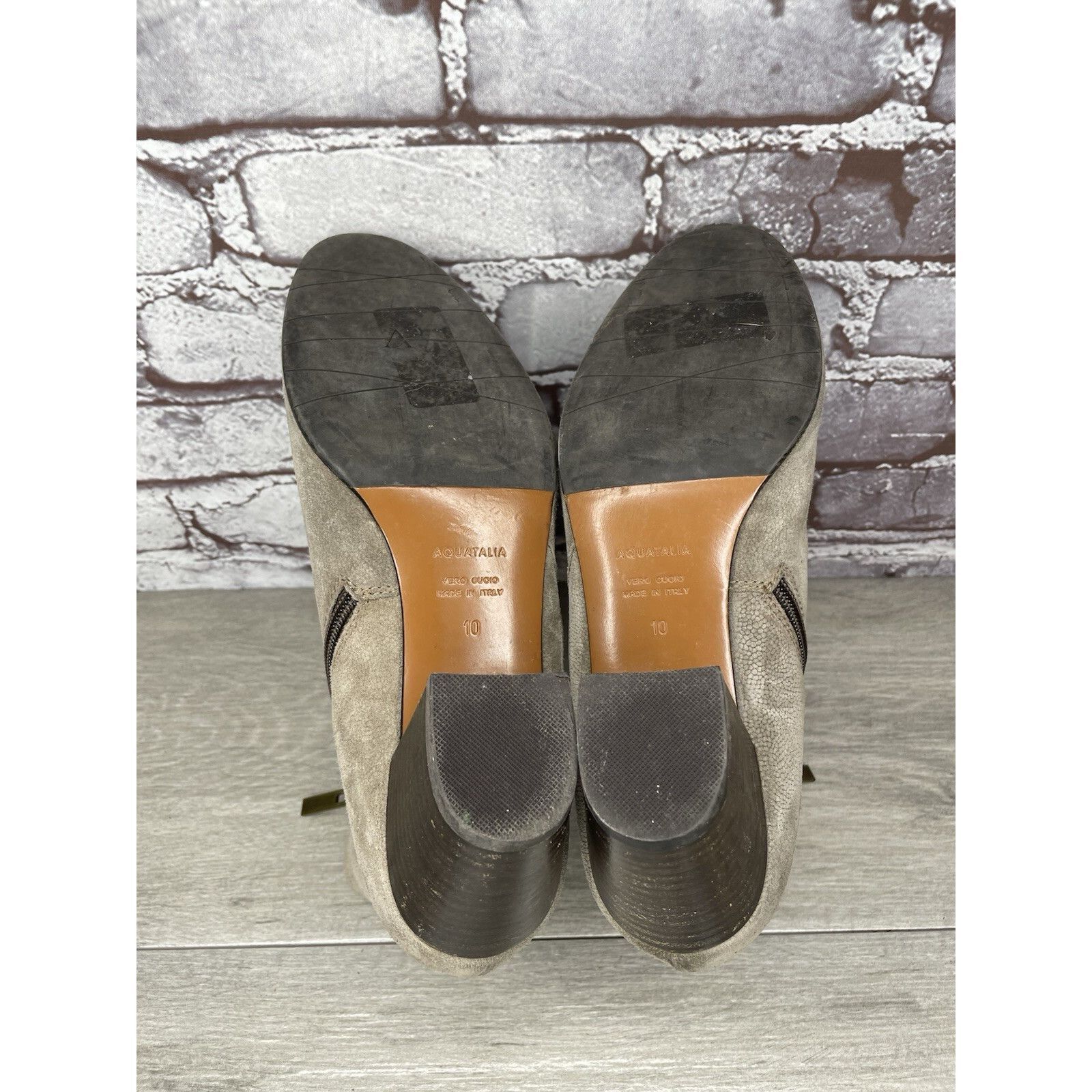 Aquatalia Aquatalia Taupe Suede Leather Side Zip Heel Ankle Booties Wo Size US 10 / IT 40 - 19 Thumbnail