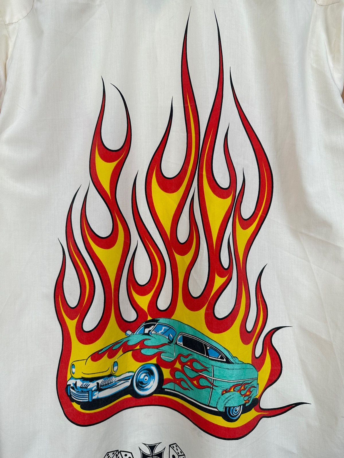 Other Vintage Pete Chenaski Fire Flame Car Crazy Hawaiian Shirt Size US XL / EU 56 / 4 - 17 Thumbnail