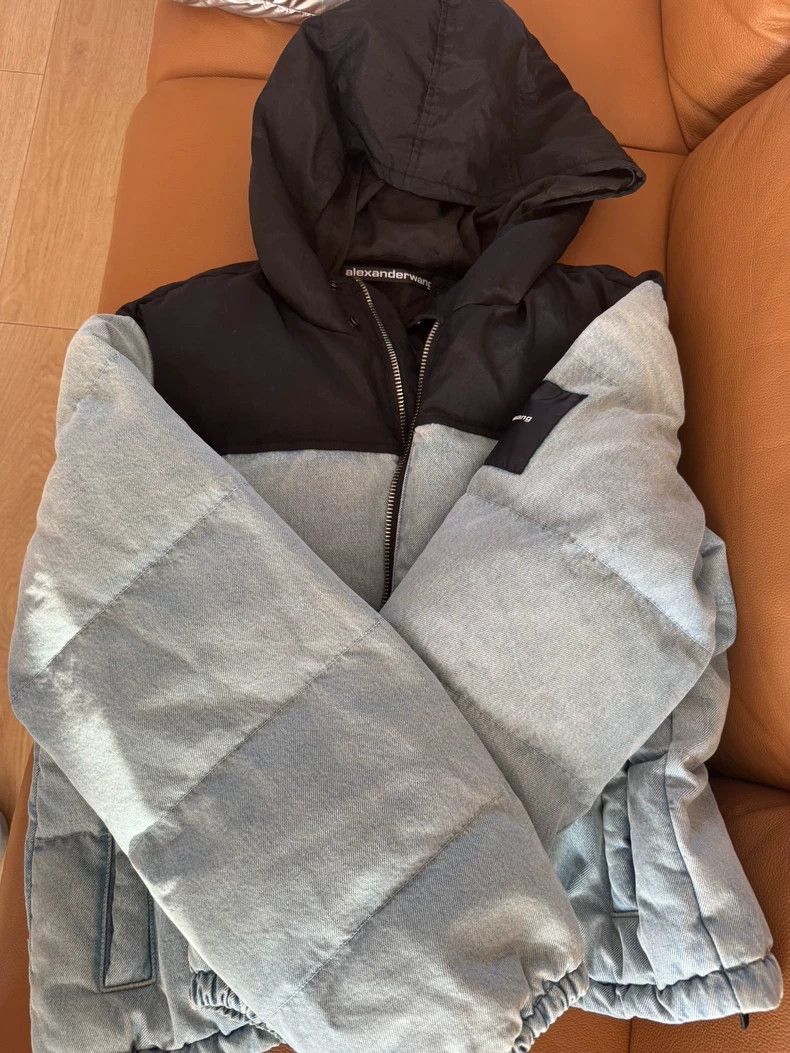 Alexander Wang Alexanderwang Hooded Denim Cotton Coat Size L / US 10 / IT 46 - 1 Thumbnail