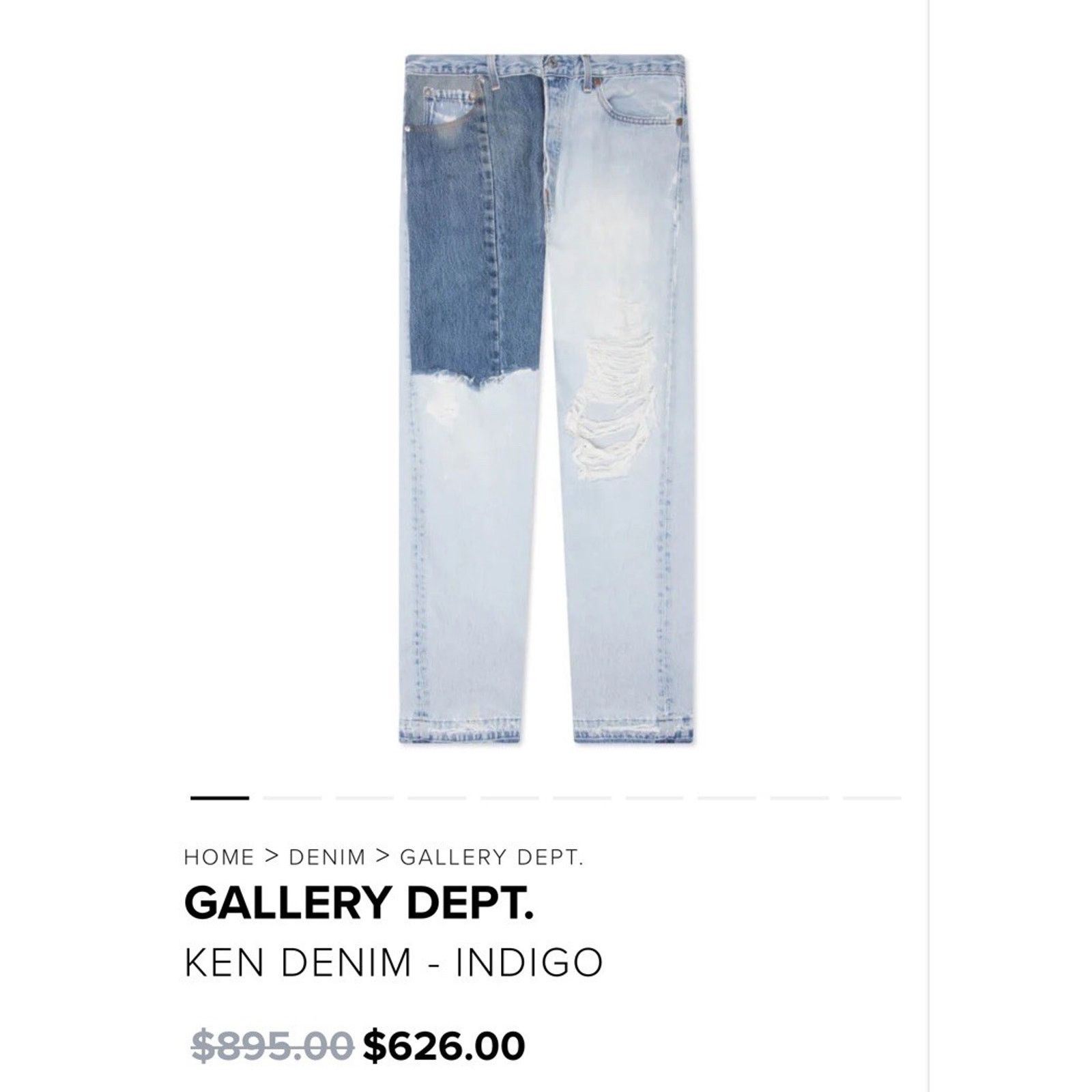 Gallery Dept. Size 31 - Gallery Dept Ken Denim Distressed Patchwork Size US 31 - 7 Thumbnail