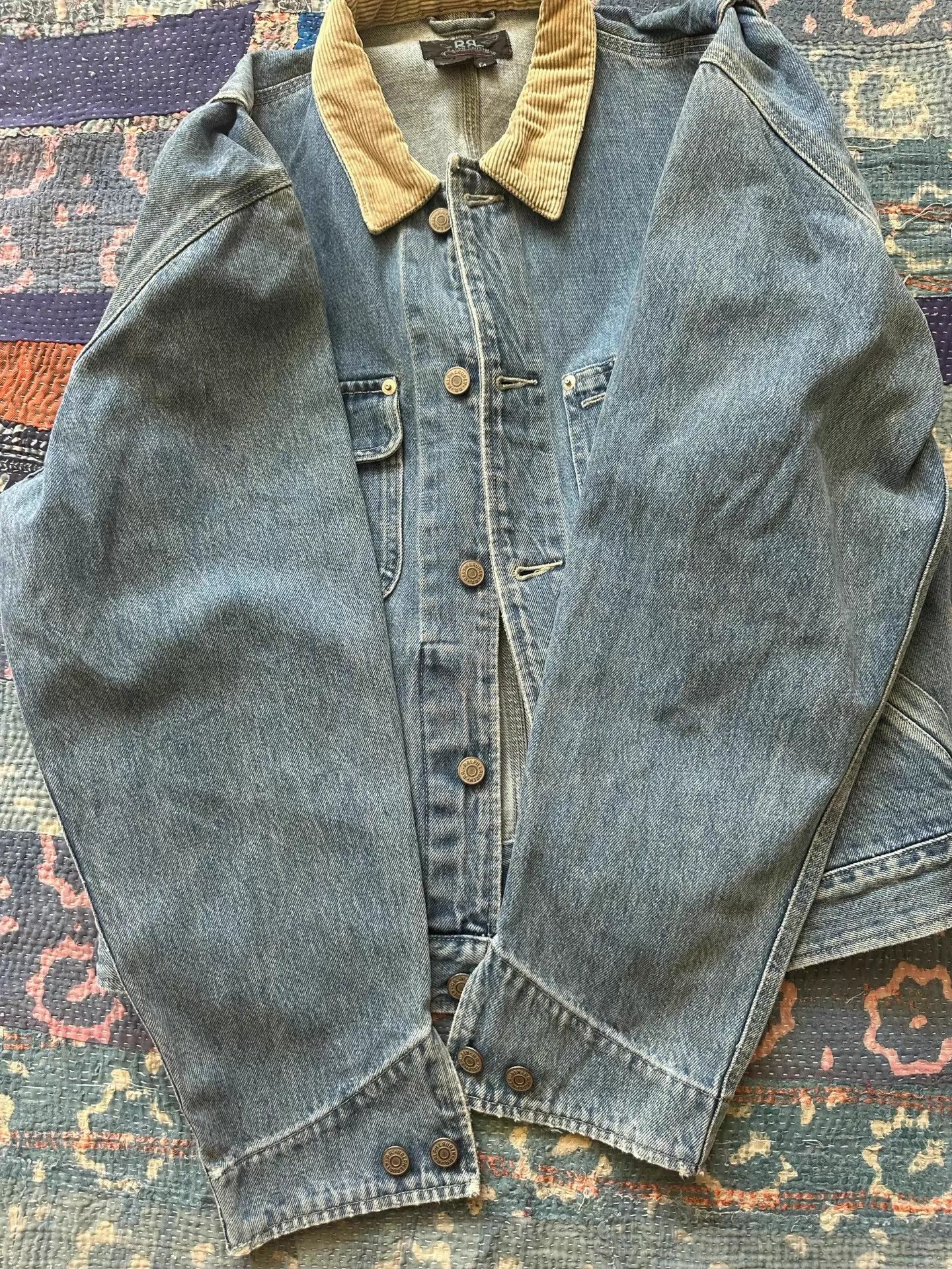 RRL Ralph Lauren RRL 3-Star Corduroy Paneled 90s USA Short Wide Jacket M Size US M / EU 48-50 / 2 - 4 Thumbnail