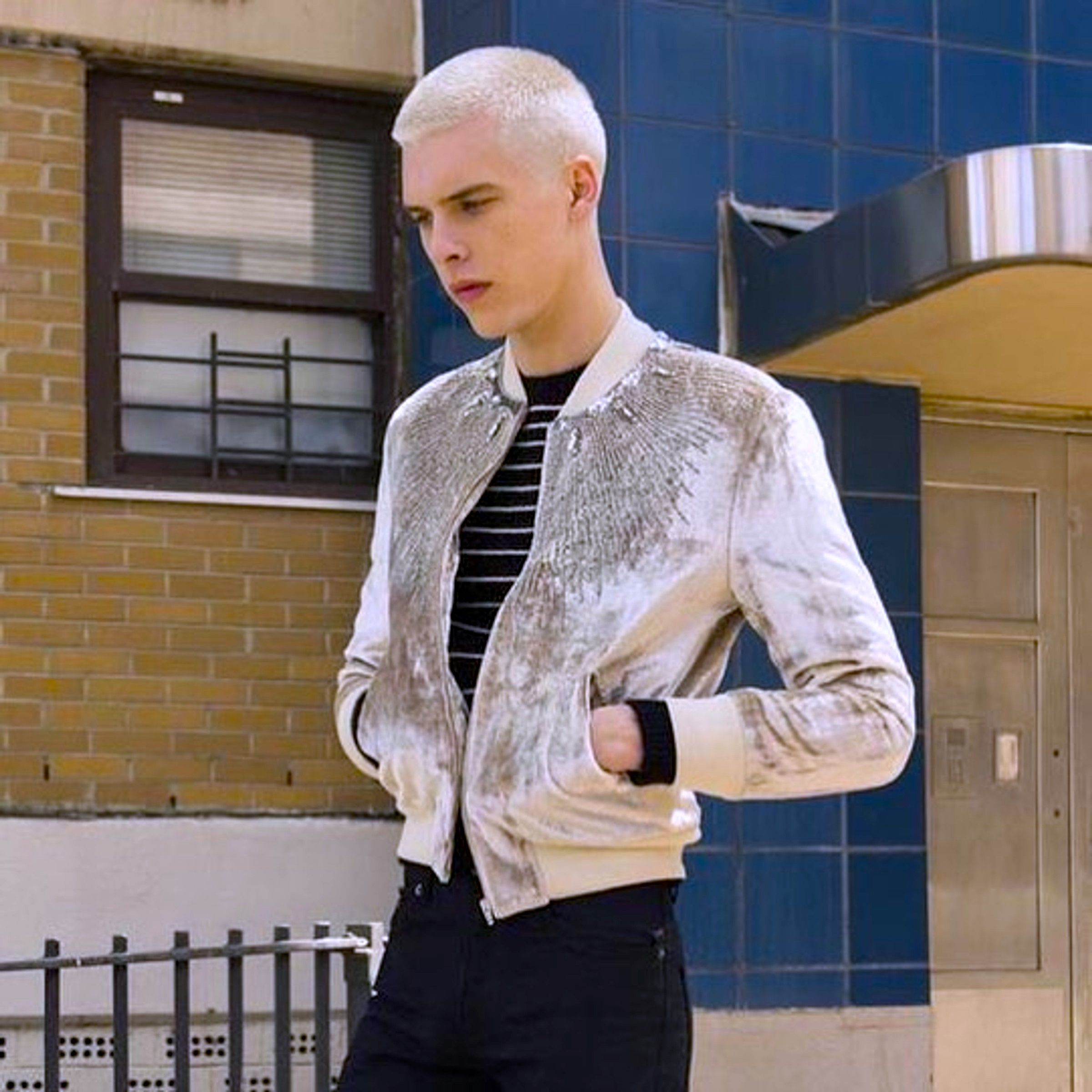 Hedi Slimane × Saint Laurent Paris GRAIL AW16 SEQUIN CRYSTAL BEAD EMBELLISHED VELVET TEDDY Size US S / EU 44-46 / 1 - 15 Thumbnail