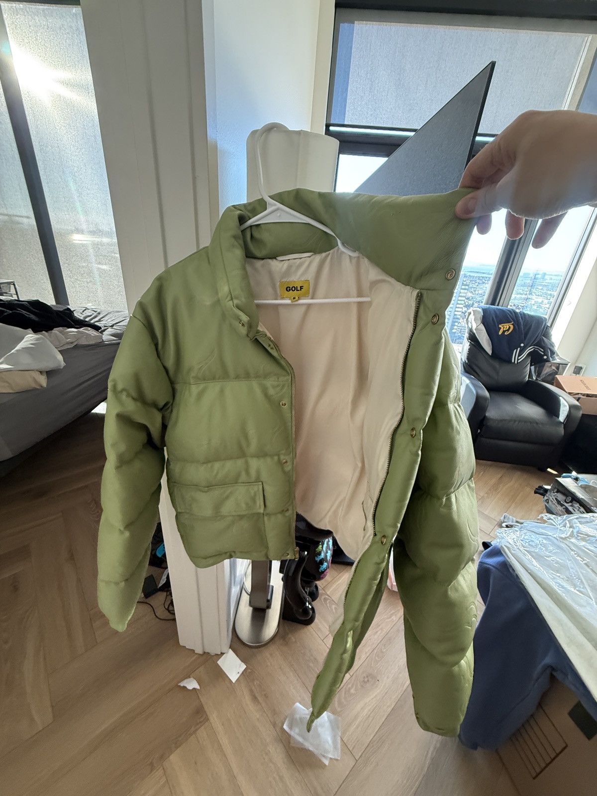 Golf Wang Golf Wang Green Puffer Jacket Cropped Tyler The Creator Size US M / EU 48-50 / 2 - 2 Thumbnail