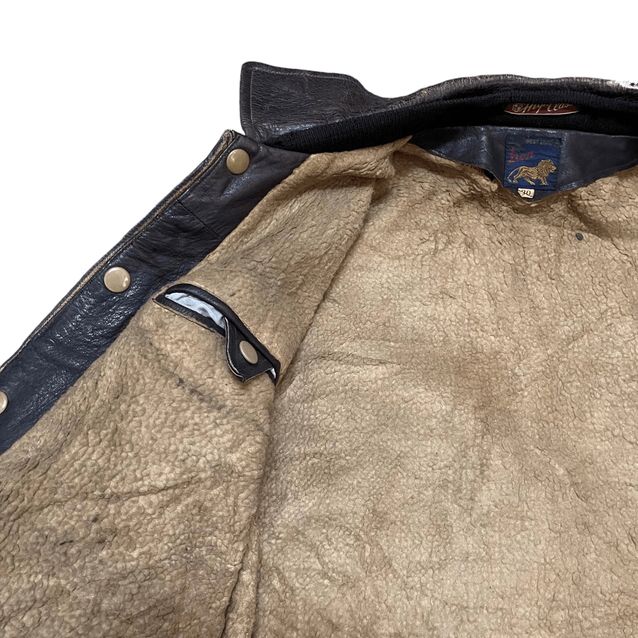 Genuine Leather Vintage Lion Leather Bomber Jacket Size US M / EU 48-50 / 2 - 8 Thumbnail