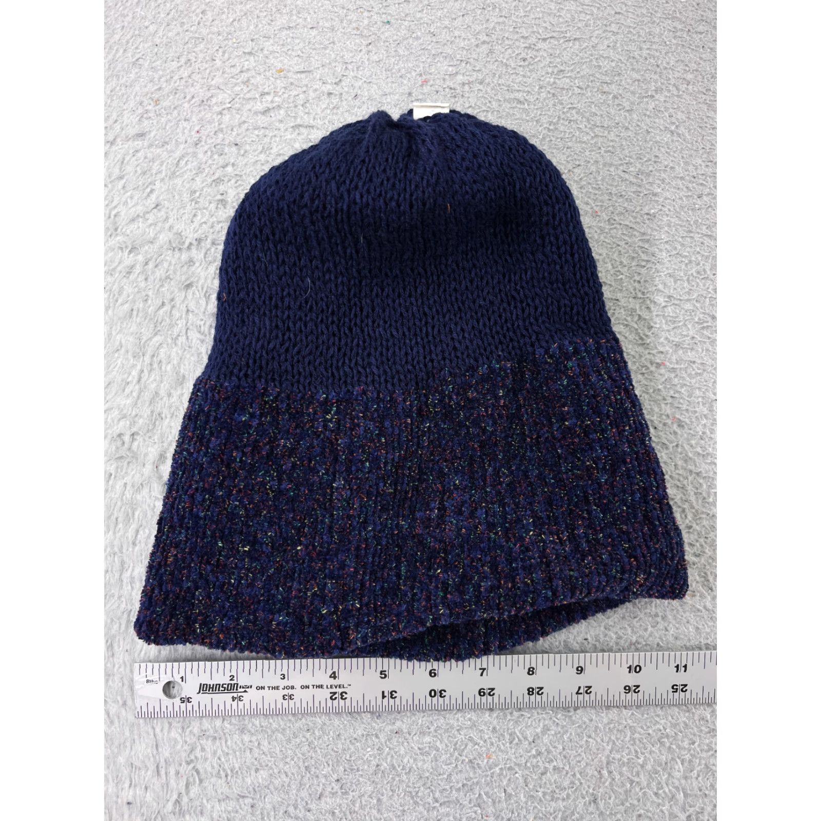 Vintage New York Accessory Group Beanie Toque Adult One Size Blue Speckled Confetti Knit Polyester Blend Ski Size ONE SIZE - 4 Thumbnail