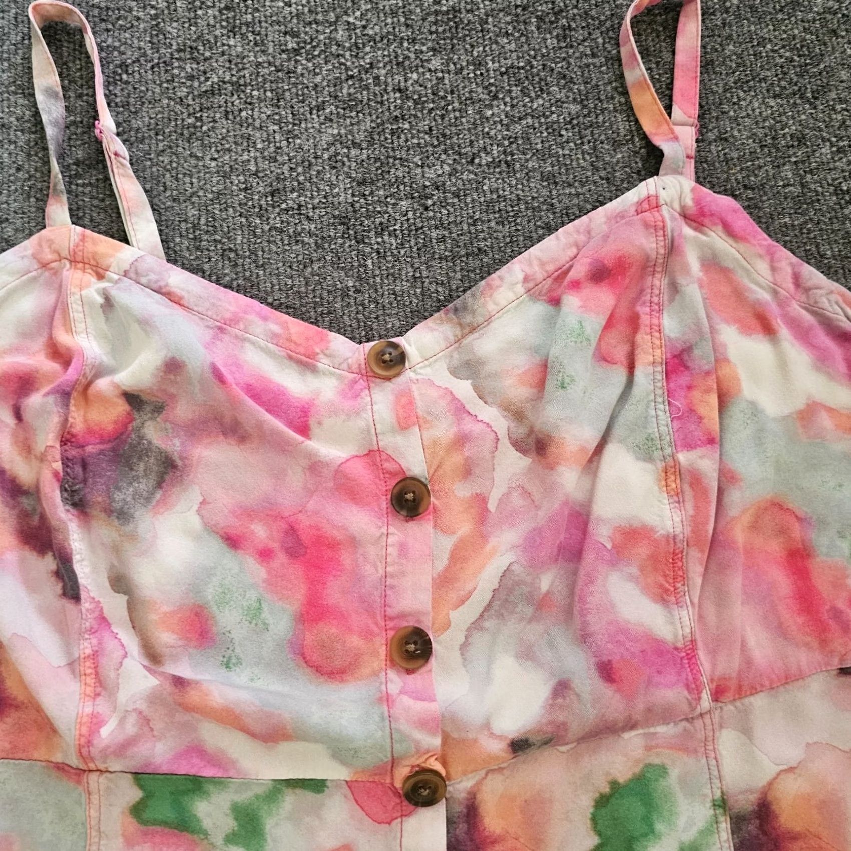 Torrid Torrid Tank Top Womens 5X Pink Watercolor Adjustable Smocked Casual Art Shirt Adult Plus Sized Sleeveless Size XXL / US 16-18 / IT 52-54 - 3 Thumbnail