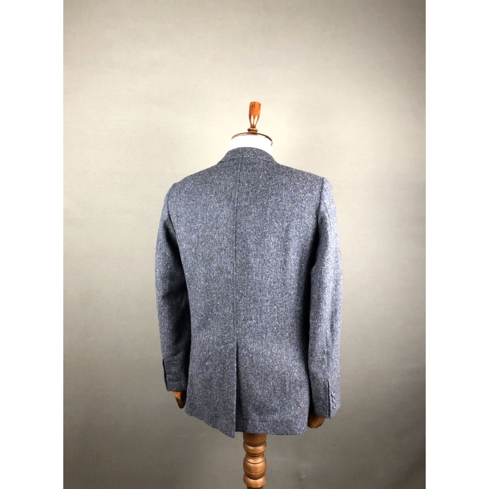 Vintage Magee Blazer Shirt Men 48 Blue Lambswool Tweed Single-Breasted 3 Button Cuffs Vintage No Size 48R - 3 Thumbnail