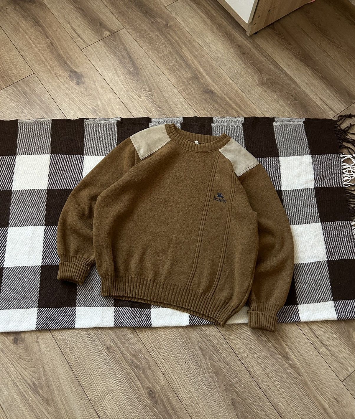 Burberry × Vintage Vintage Burberrys Pure New Wool sweatshirt mens made in UK Size US S / EU 44-46 / 1 - 1 Thumbnail