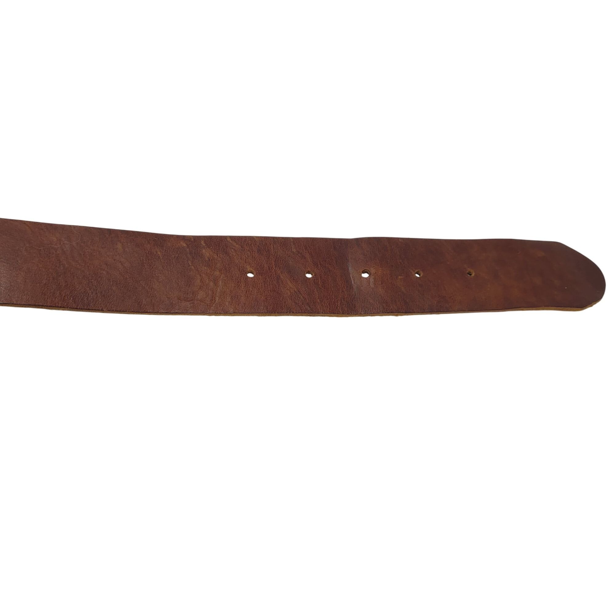 H&M Vintage Mens H&M Thick Rugged Cognac Brown Leather Belt Sz 3 Size 34 - 10 Thumbnail