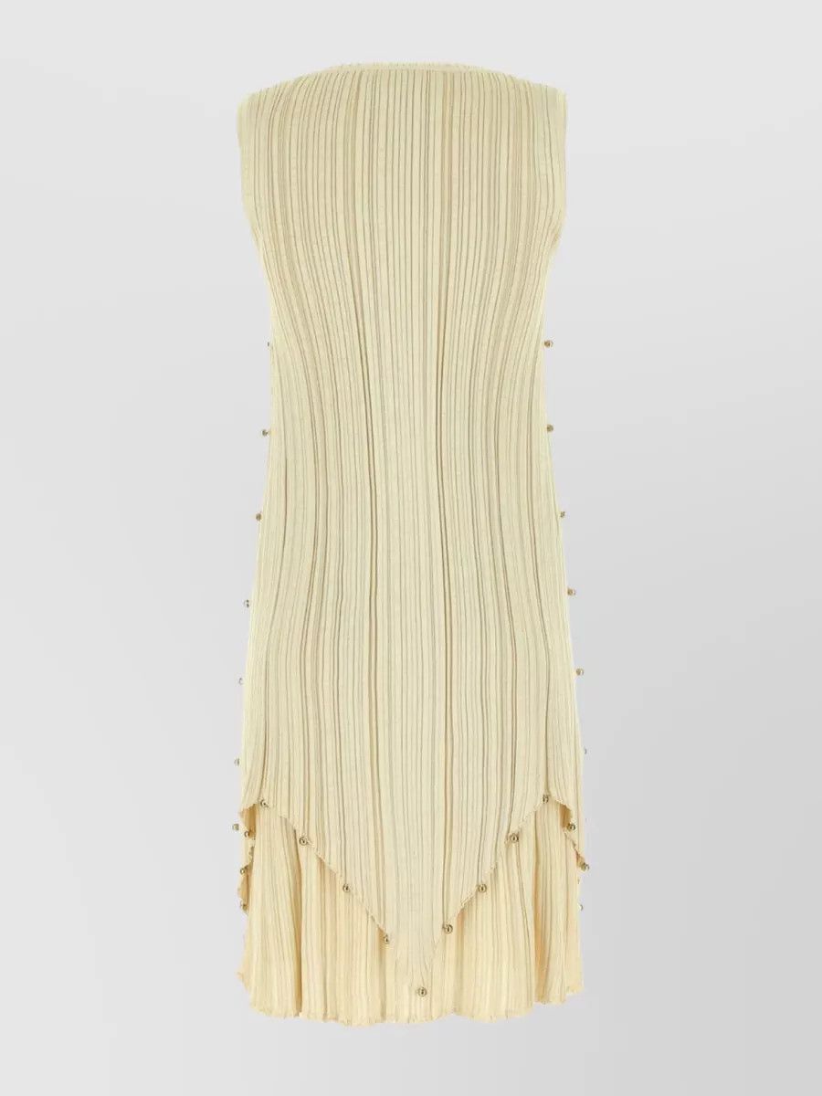 Bottega Veneta o1n1vont1224 Light Viscose Plissé Dress in Butter Size L / US 10 / IT 46 - 5 Thumbnail