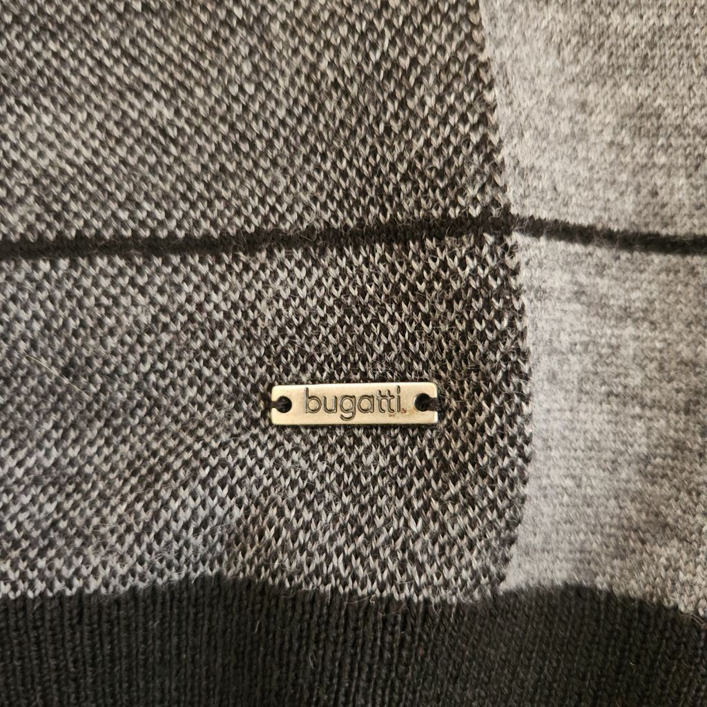 Bugatti Bugatti Mens V-Neck Sweater Size L Black Gray Plaid Size US L / EU 52-54 / 3 - 5 Thumbnail