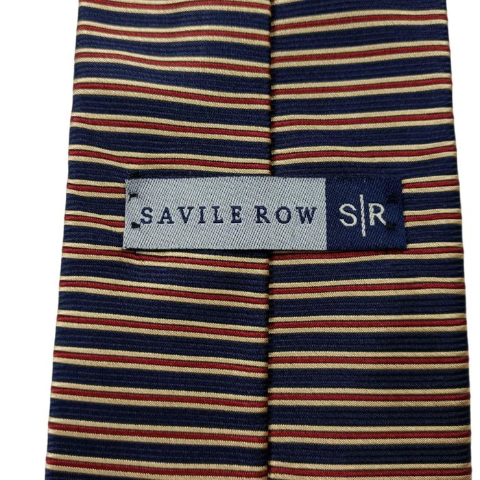 Savile Row SAVILE ROW Stripe Tie Necktie Red Blue Gold Silk USA | Grailed