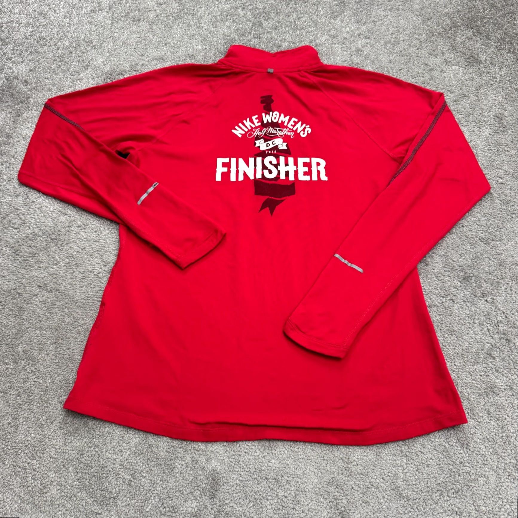 Nike Nike Element Dri-Fit Jacket Womens Large Red 2014 Half Marathon Finisher Active Size L / US 10 / IT 46 - 2 Thumbnail