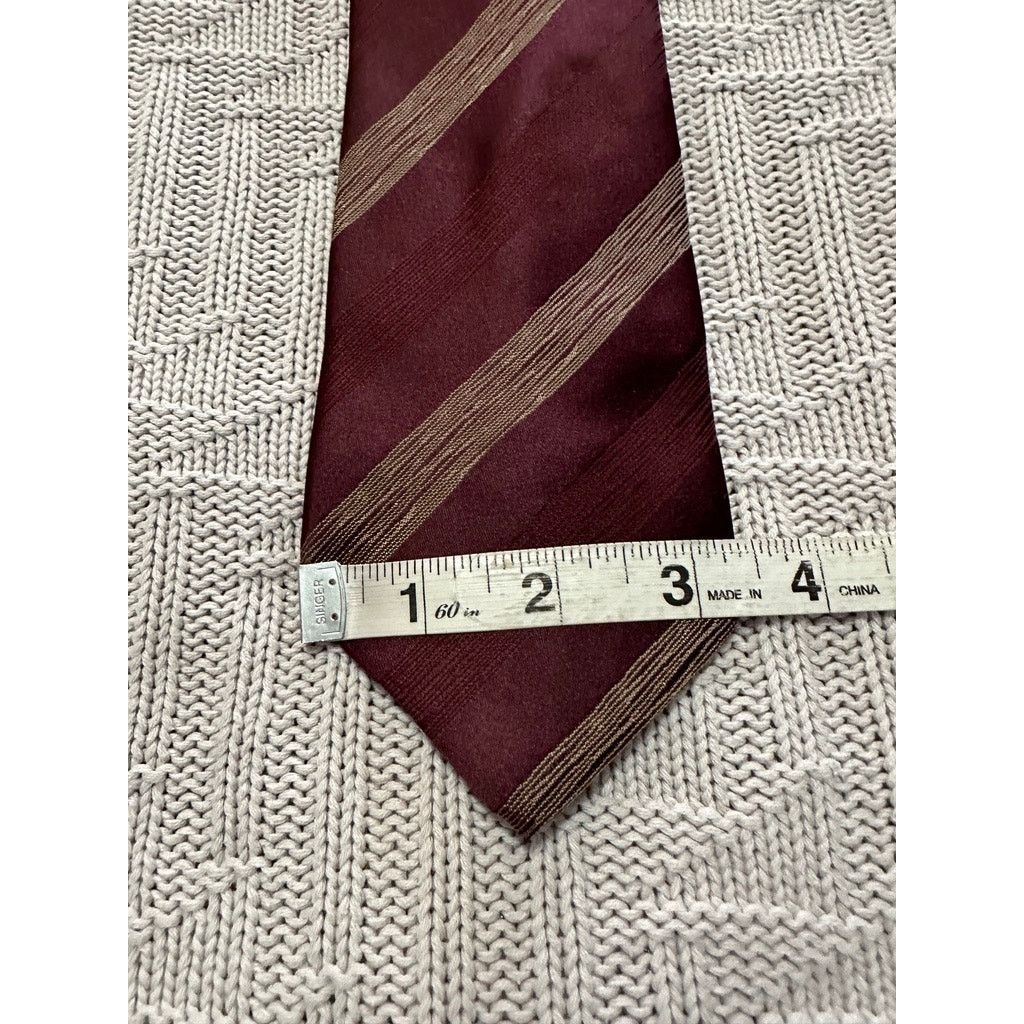 Calvin Klein Calvin Klein maroon striped silk tie Size ONE SIZE - 5 Thumbnail