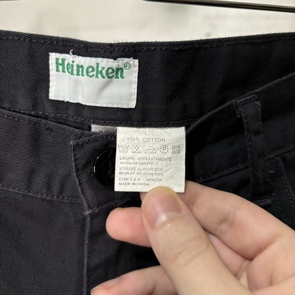 Heineken Vintage 1990s Faded Black Work Pants Size 27" / US 4 / IT 40 - 4 Thumbnail